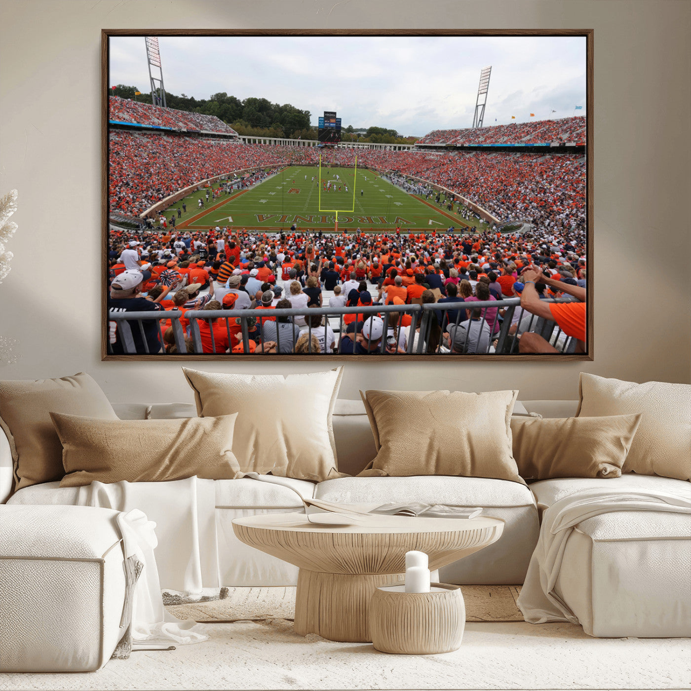 MGV-FC-36X24 - Virginia Cavaliers Football Team Print - Charlottesville Scott Stadium Print Wall Art Canvas