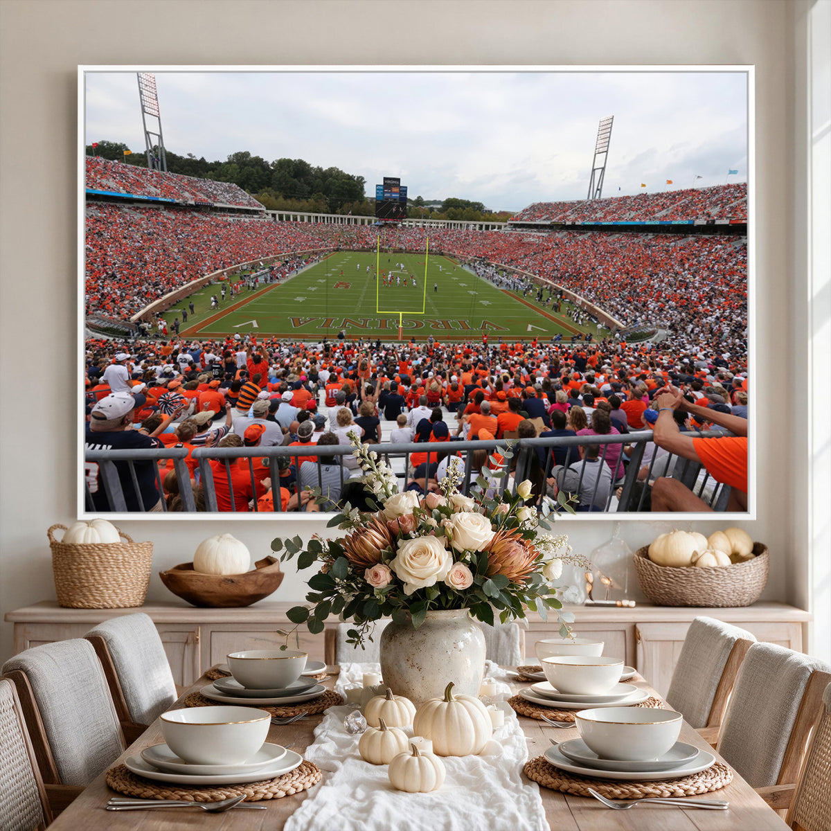 63606-MGV-CV-36X24 - Virginia Cavaliers Football Team Print, Charlottesville, Extra Large Game Room Wall Decor