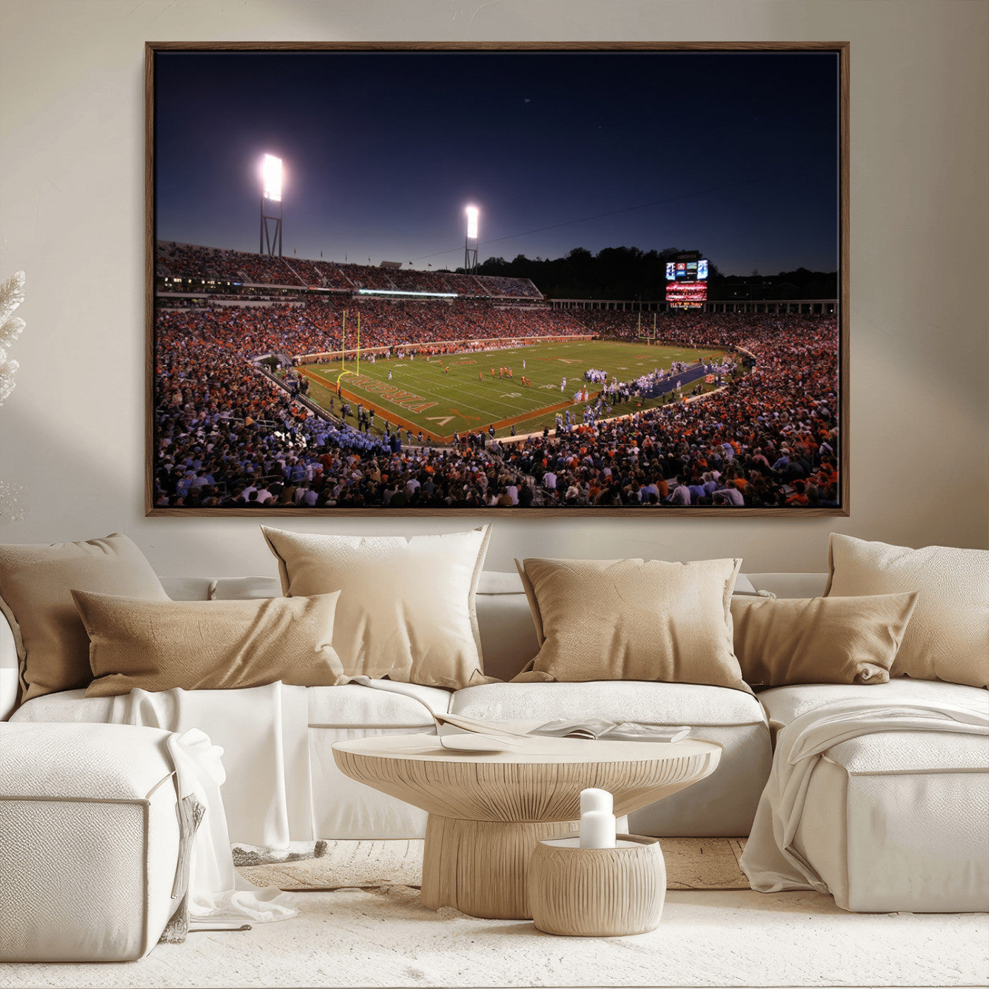 MGV-FC-36X24 - Virginia Cavaliers Football Team Print - Charlottesville Scott Stadium Canvas Print Wall Art