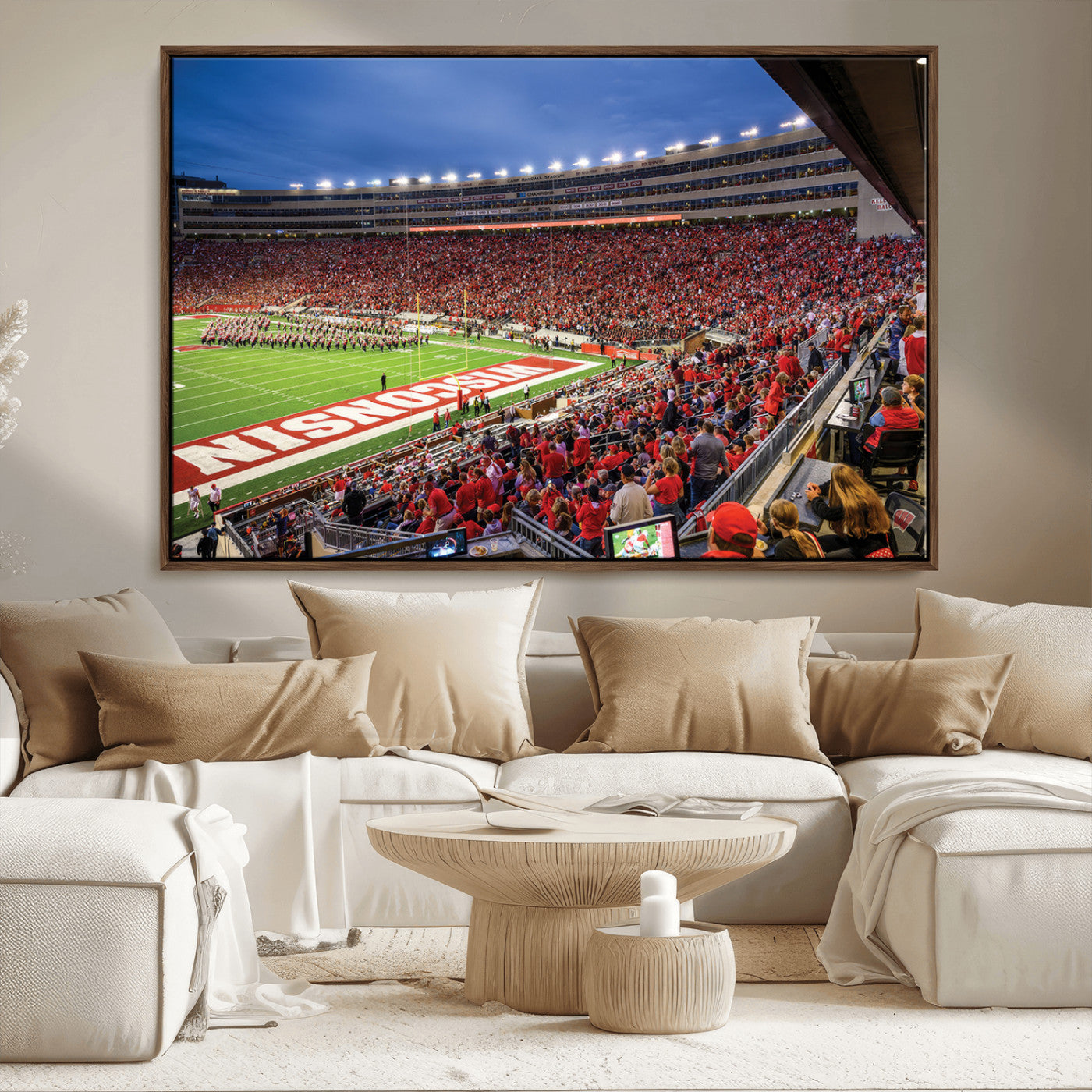 MGV-FC-36X24 - Wisconsin Badgers Football Team Print - Madison Camp Randall Stadium Wall Art, Wisconsin Badgers