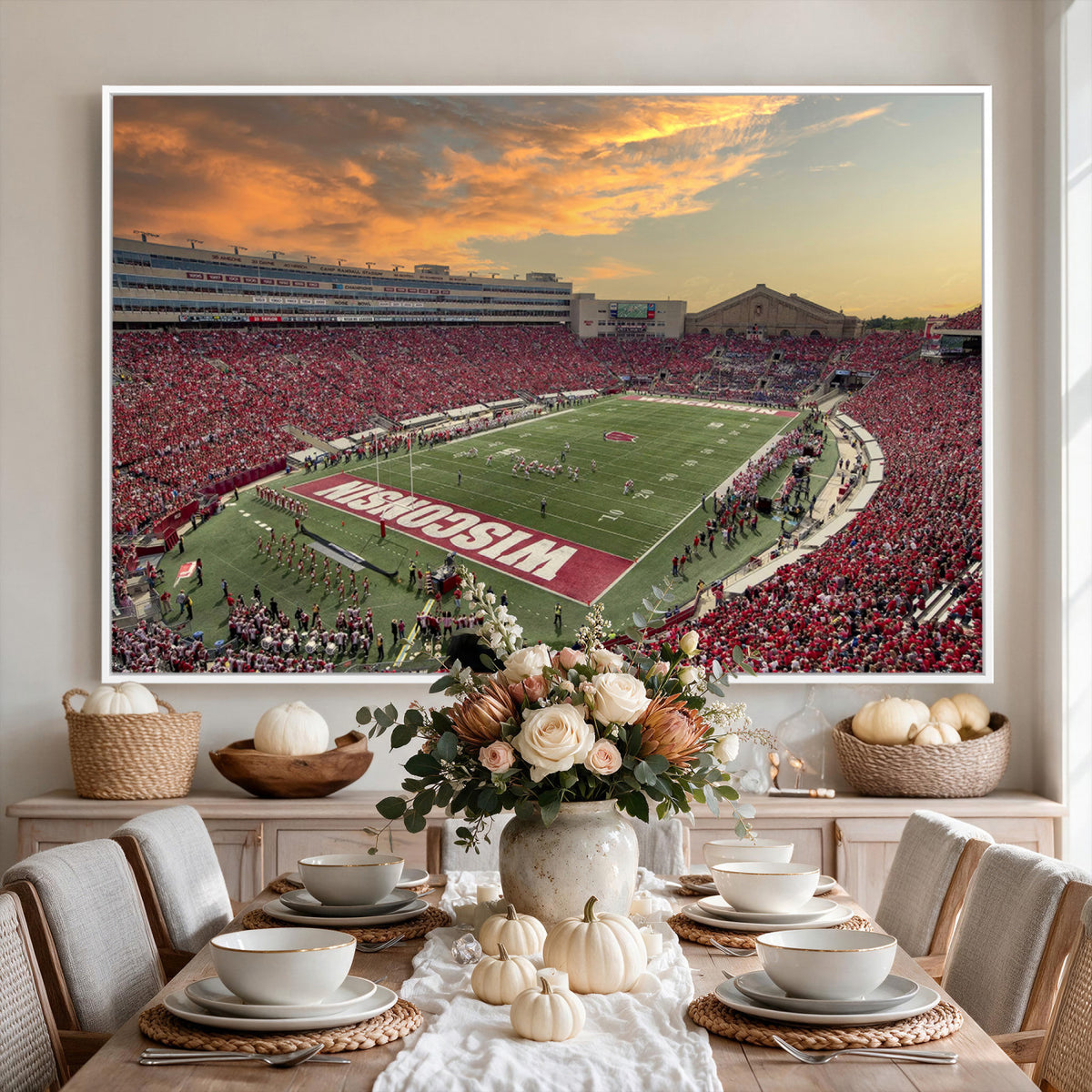41472-MGV-CV-36X24 - Camp Randall Stadium Wisconsin Badgers Large Wall Art Canvas Print | College Football Stadium Wall