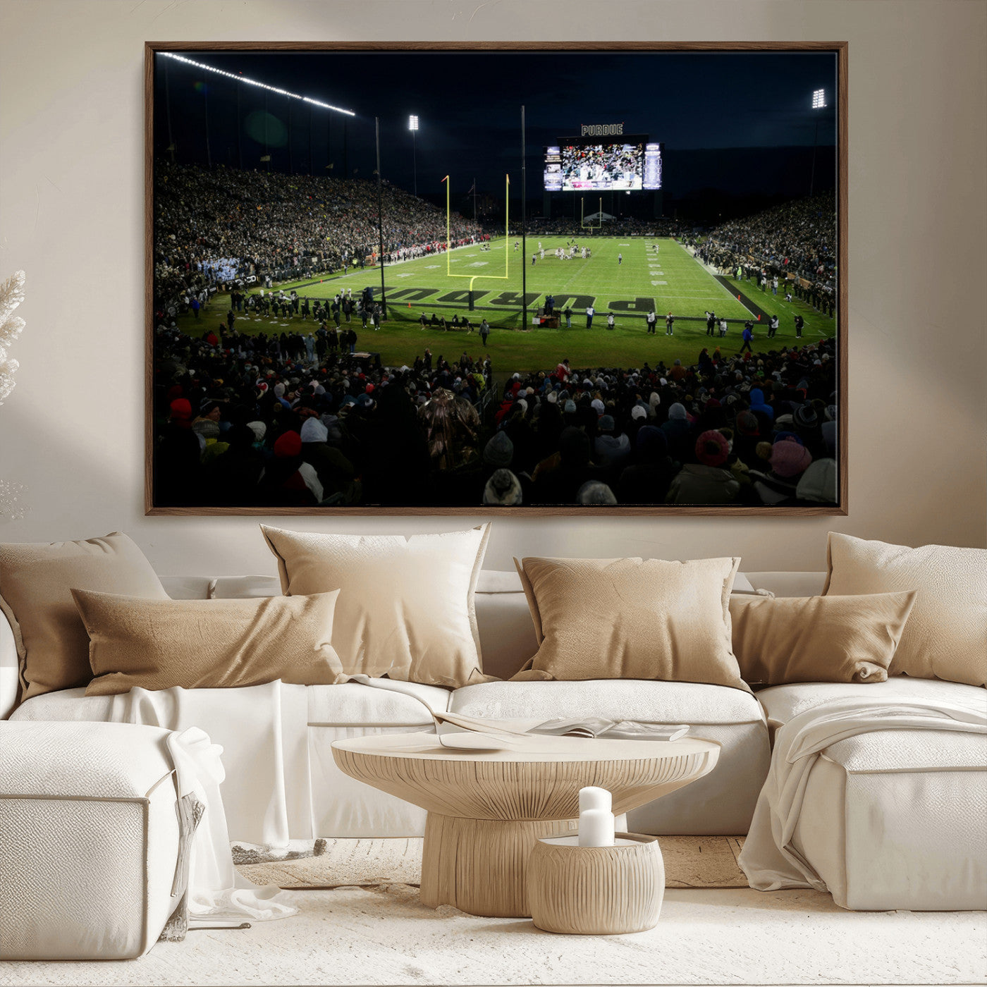 MGV-FC-36X24 - Purdue Boilermakers Football Team Print - West Lafayette Ross–Ade Stadium Wall Art Canvas Print