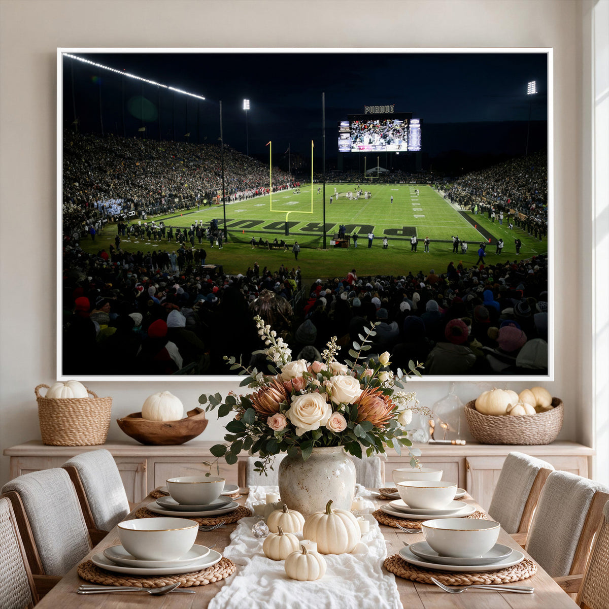 60140-MGV-CV-36X24 - Purdue Boilermakers Football Team Print - West Lafayette Ross–Ade Stadium Wall Art Canvas Print