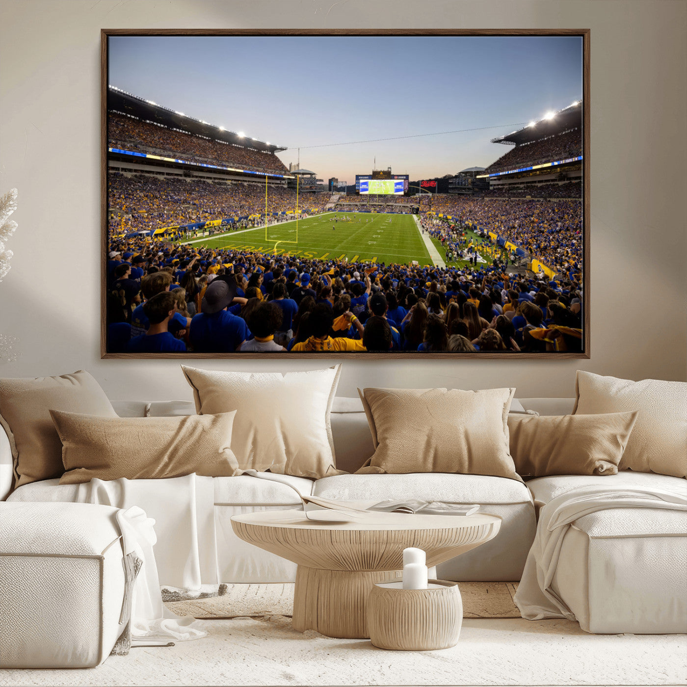 MGV-FC-36X24 - Pittsburgh Panthers Football Team Print - Pittsburgh Acrisure Stadium Wall Art Canvas Print