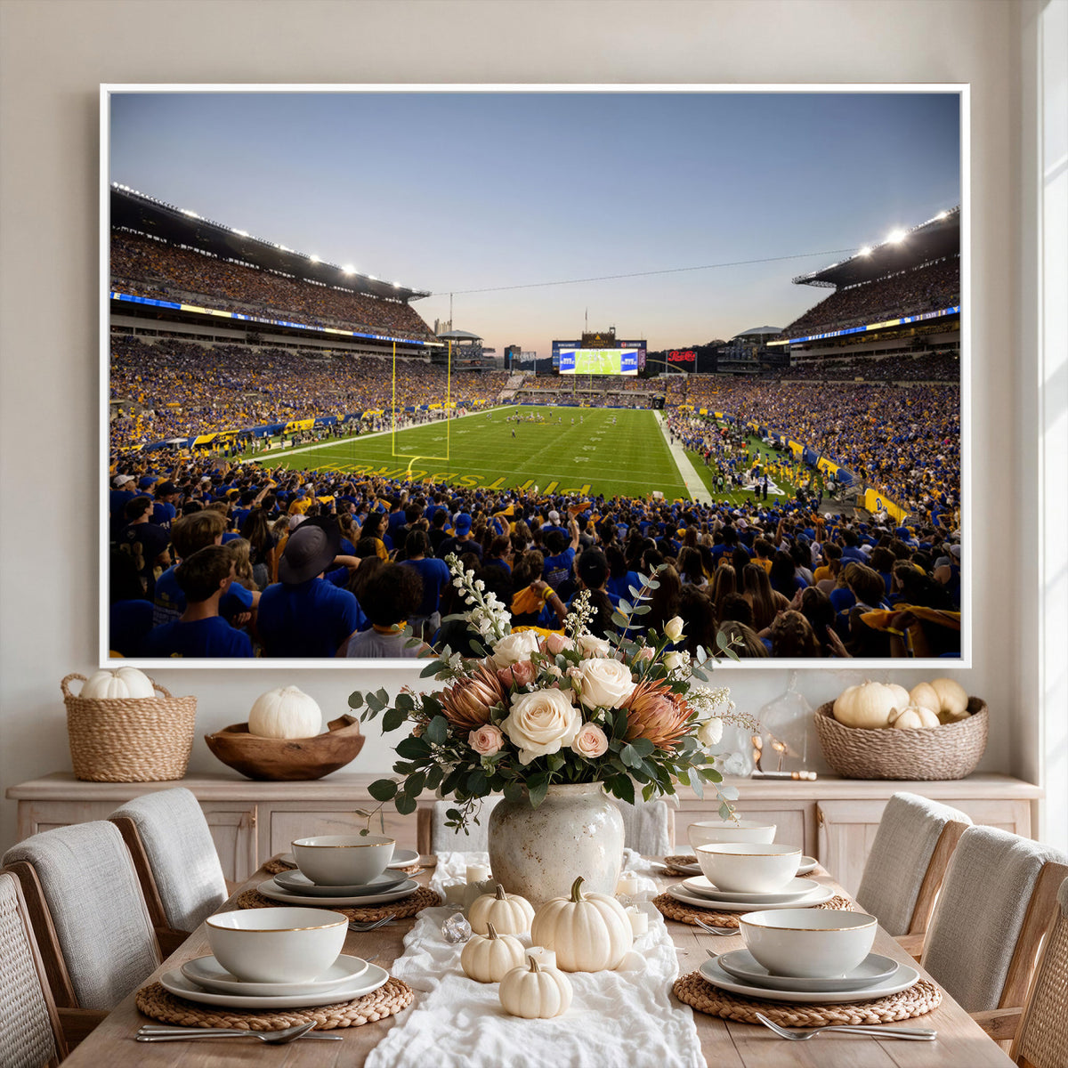 41853-MGV-CV-36X24 - Pittsburgh Panthers Football Team Print - Pittsburgh Acrisure Stadium Wall Art Canvas Print