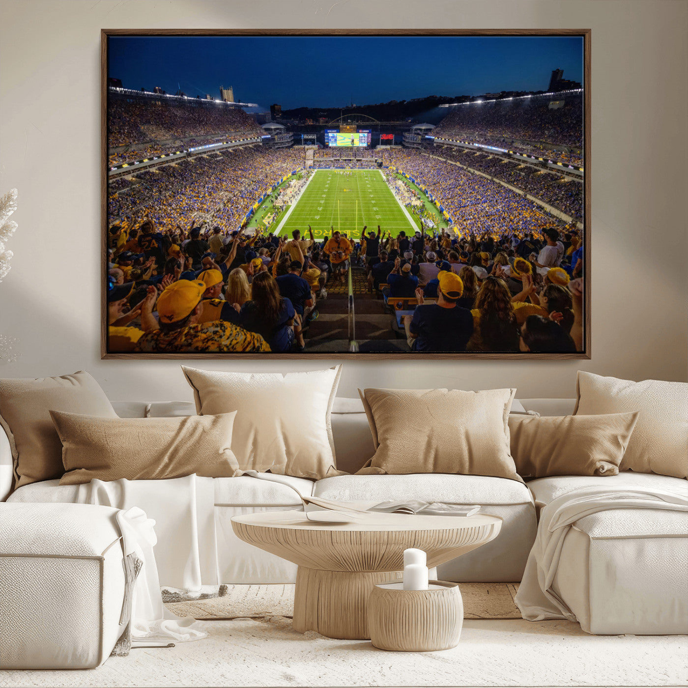 MGV-FC-36X24 - Pittsburgh Panthers Football Team Print - Pittsburgh Acrisure Stadium Wall Art Canvas Print