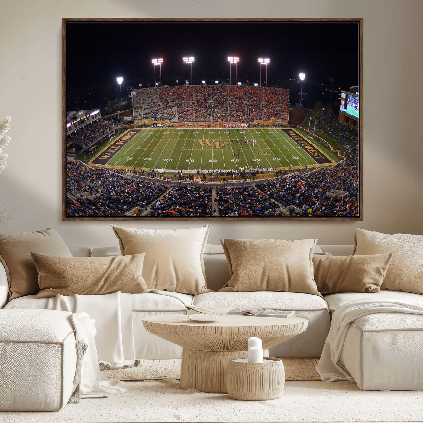 MGV-FC-36X24 - Demon Deacons Print Canvas, Football Team Print - Winston-Salem Allegacy Federal Credit Union