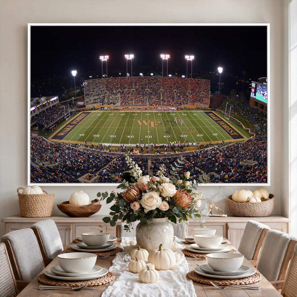 26033-MGV-CV-36X24 - Demon Deacons Print Canvas, Football Team Print
