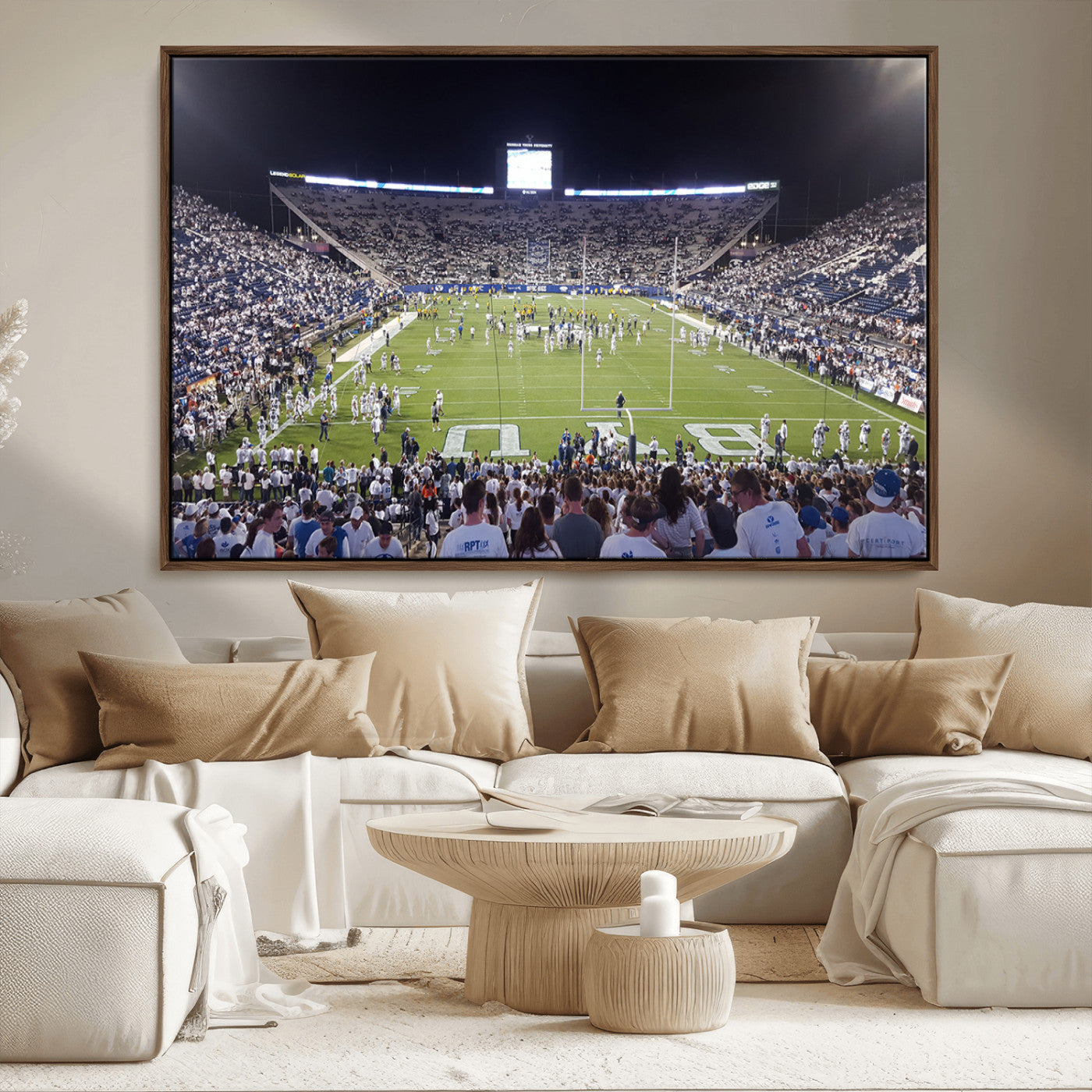 MGV-FC-36X24 - Brigham Young University Cougars Football Print Canvas - Provo LaVell Edwards Stadium Wall Art