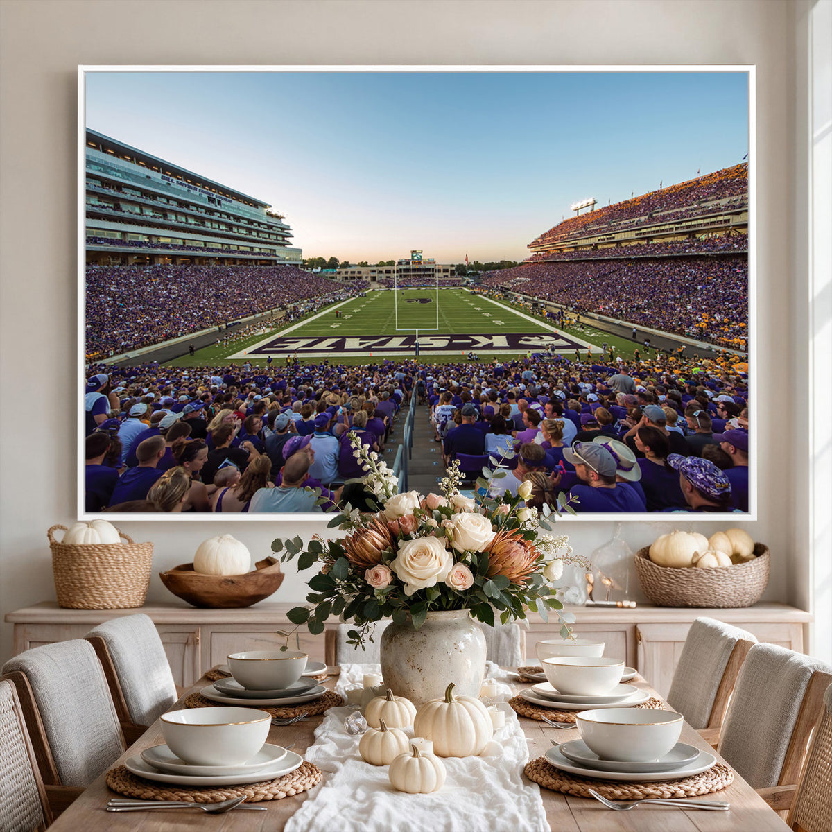 82792-MGV-CV-36X24 - Kansas State University Wildcats Football Team Print - Manhattan Bill Snyder Family Football Stadium