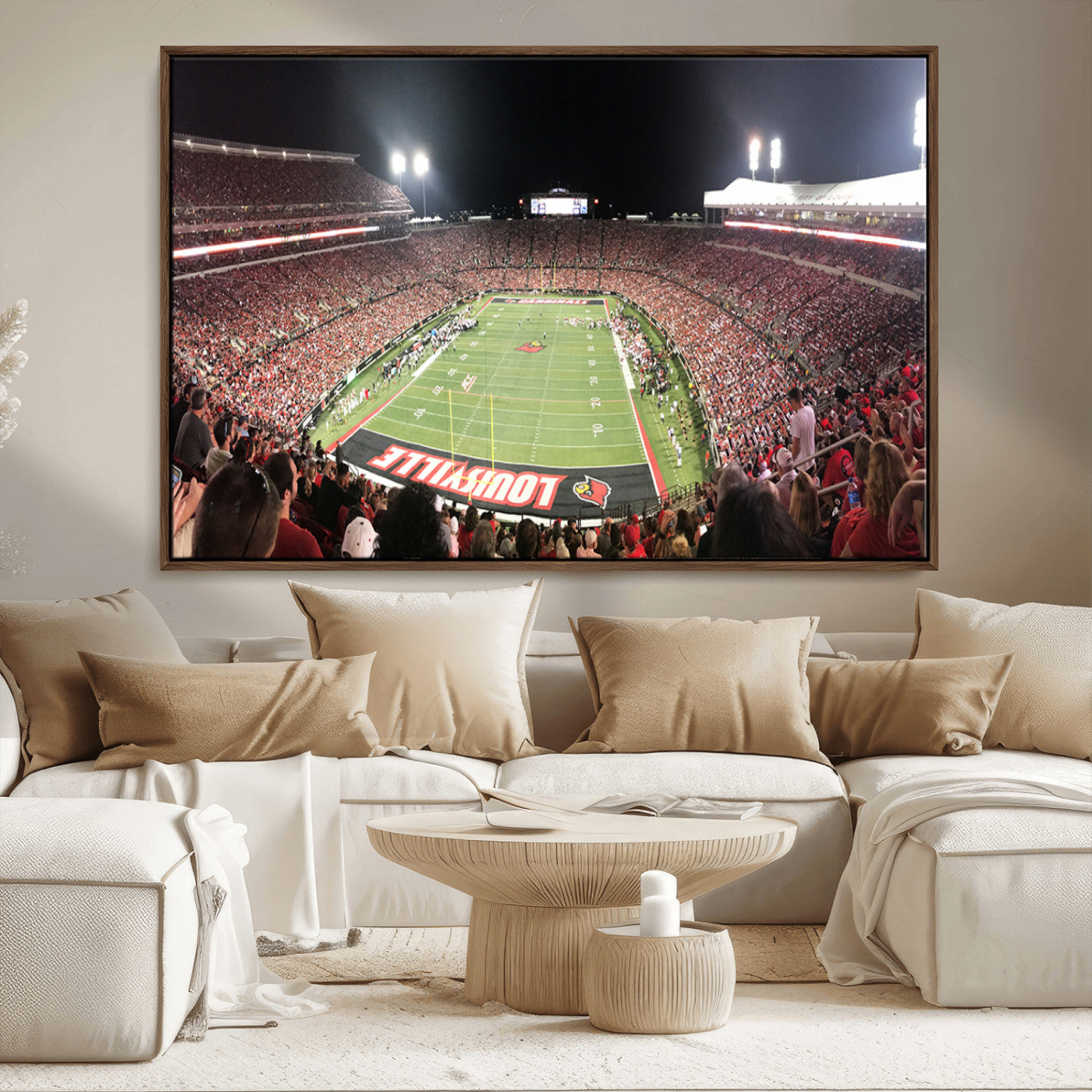 MGV-FC-36X24 - University of Louisville Cardinals Football Team Print - Louisville Cardinal Stadium Wall Art Canvas