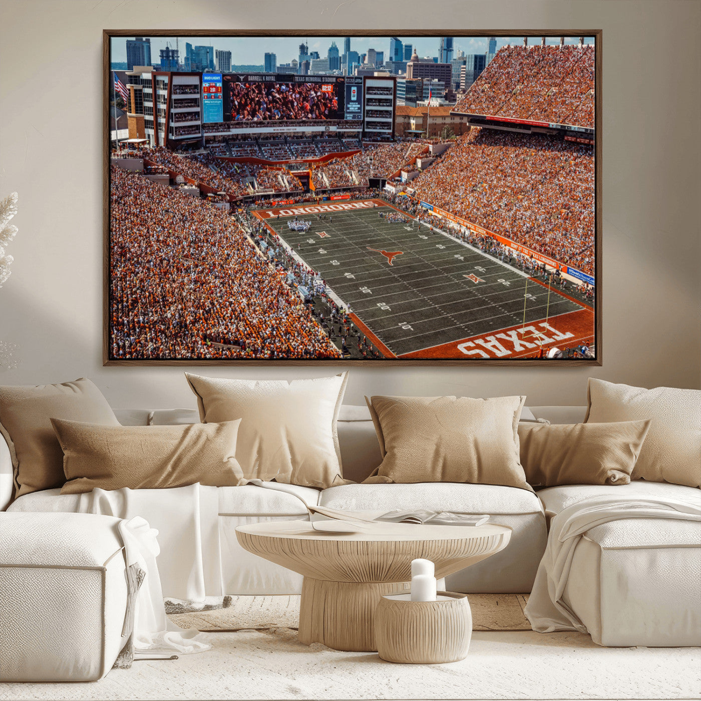 MGV-FC-36X24 - University of Texas Longhorns Football Team Print - Austin Darrell K Royal-Texas Memorial Stadium