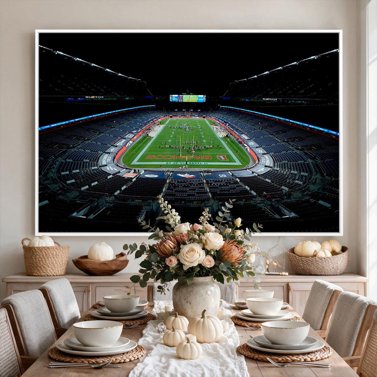 14797-MGV-CV-36X24 - Denver Broncos Football Team Print Canvas- Denver Empower Field at Mile High Stadium Wall Art Canvas