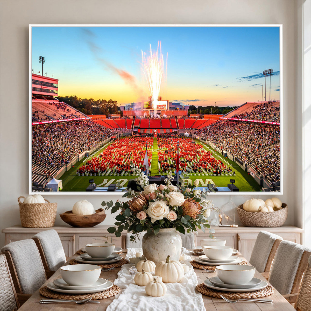 18017-MGV-CV-36X24 - North Carolina State University Canvas Print, Wolfpack Football Team Print