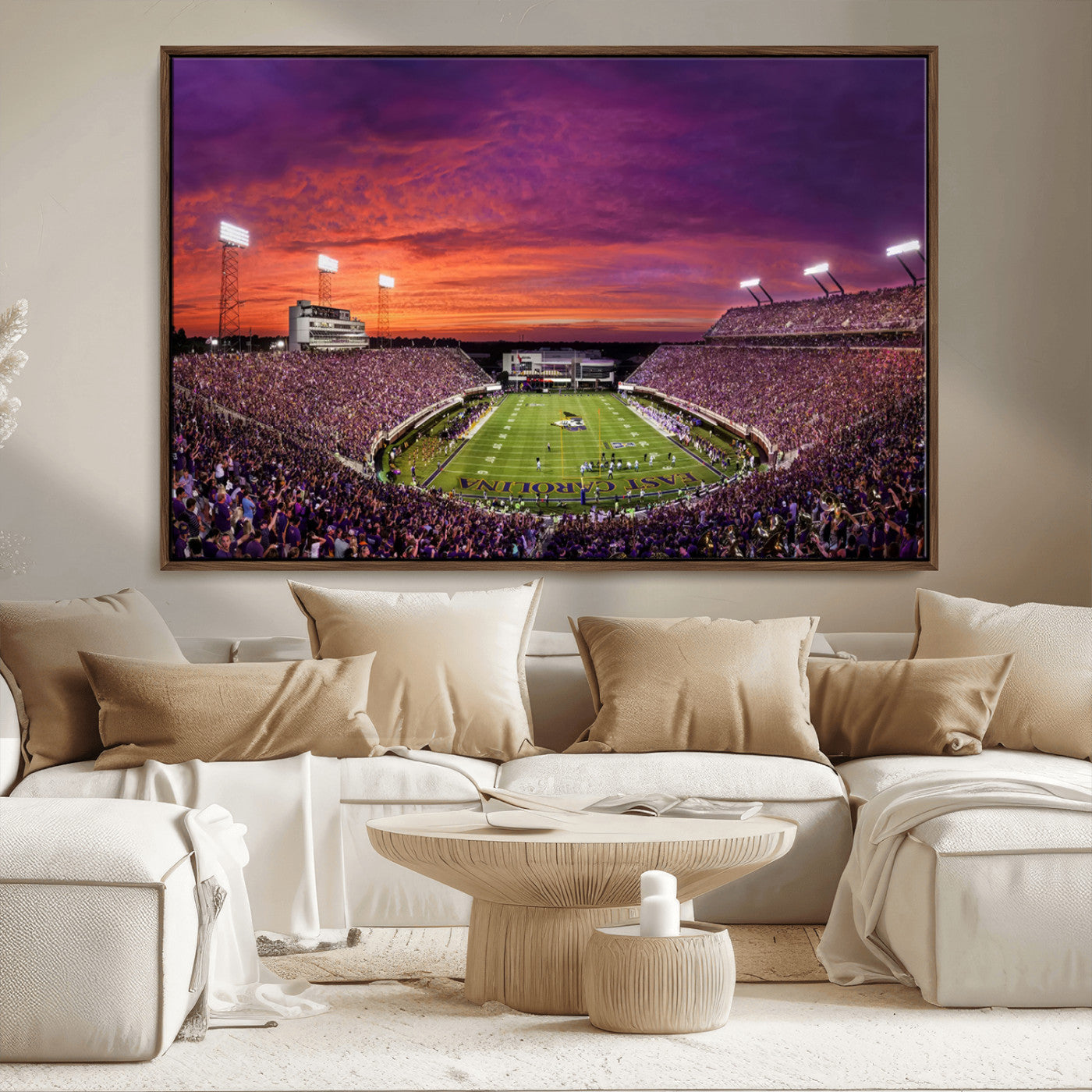 MGV-FC-36X24 - East Carolina University Pirates Football Print Canvas- Greenville Dowdy-Ficklen Stadium Wall Art