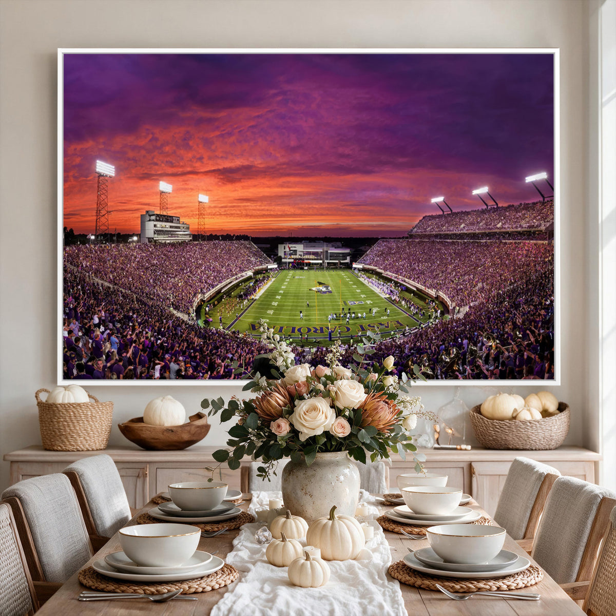 88575-MGV-CV-36X24 - East Carolina University Pirates Football Print Canvas- Greenville Dowdy-Ficklen Stadium Wall Art