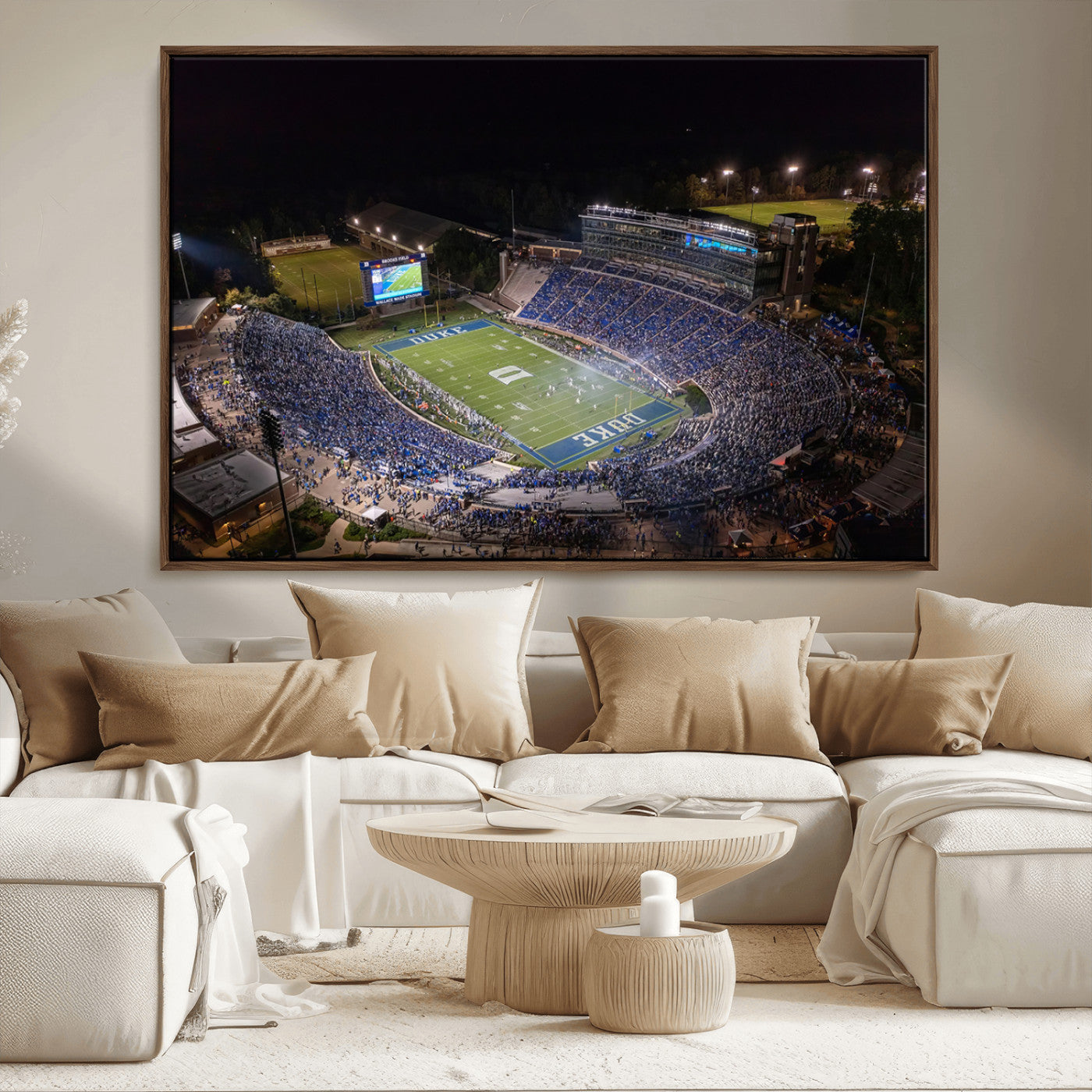 MGV-FC-36X24 - Duke University Blue Devils Football Print Canvas - Durham Wallace Wade Stadium Wall Art Canvas