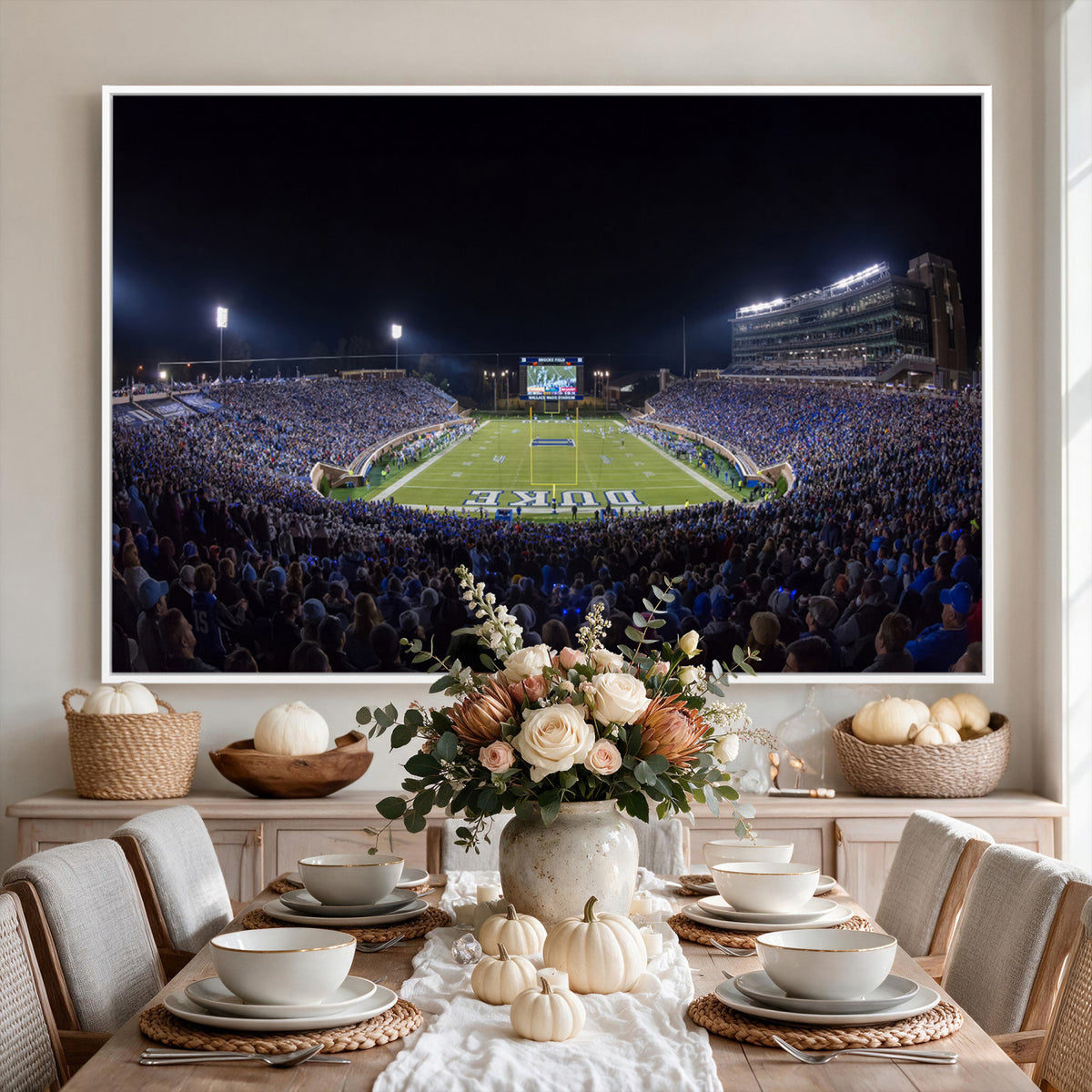 21070-MGV-CV-36X24 - Duke University Blue Devils Football Team Print - Durham Wallace Wade Stadium Wall Art Canvas Print