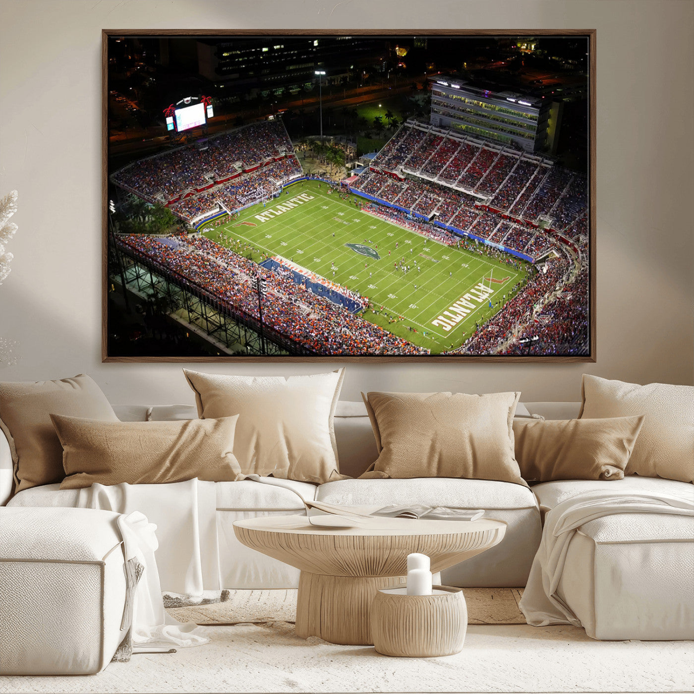 MGV-FC-36X24 - Florida Atlantic University Owls Canvas Print, Football Team Print - Boca Raton FAU Stadium Wall Art