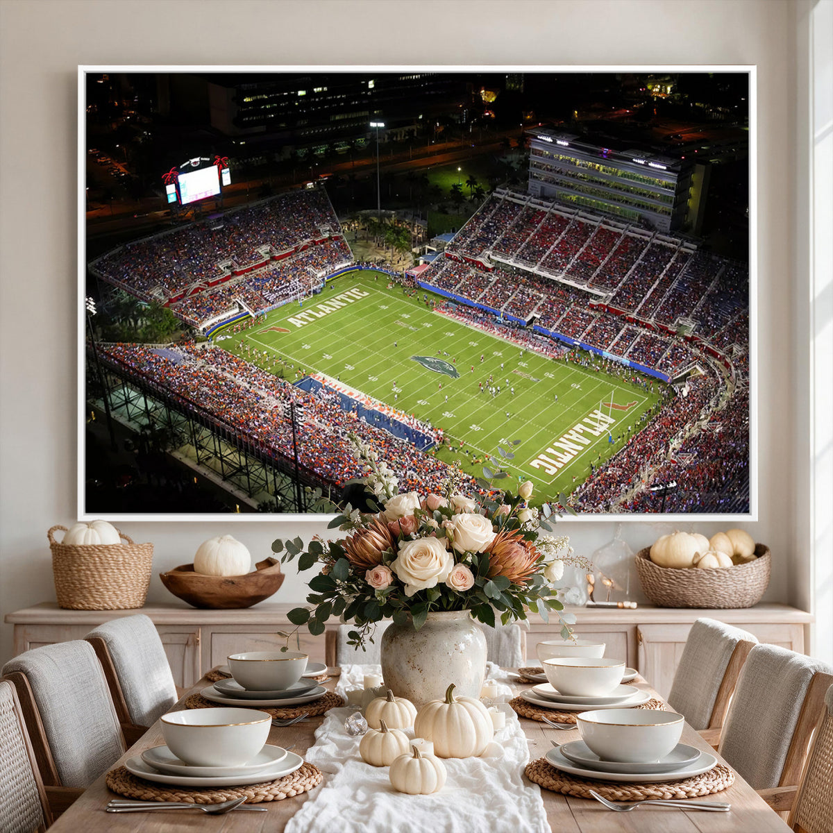 12682-MGV-CV-36X24 - Florida Atlantic University Owls Canvas Print, Football Team Print - Boca Raton FAU Stadium Wall Art