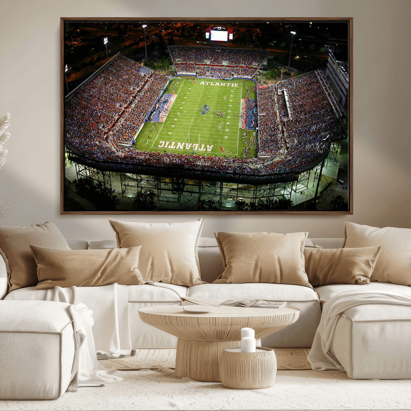 MGV-FC-36X24 - Florida Atlantic University Owls Football Team Print - Boca Raton FAU Stadium Wall Art Canvas Print