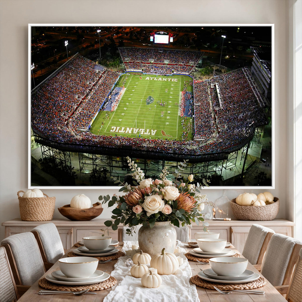 72354-MGV-CV-36X24 - Florida Atlantic University Owls Football Team Print - Boca Raton FAU Stadium Wall Art Canvas Print