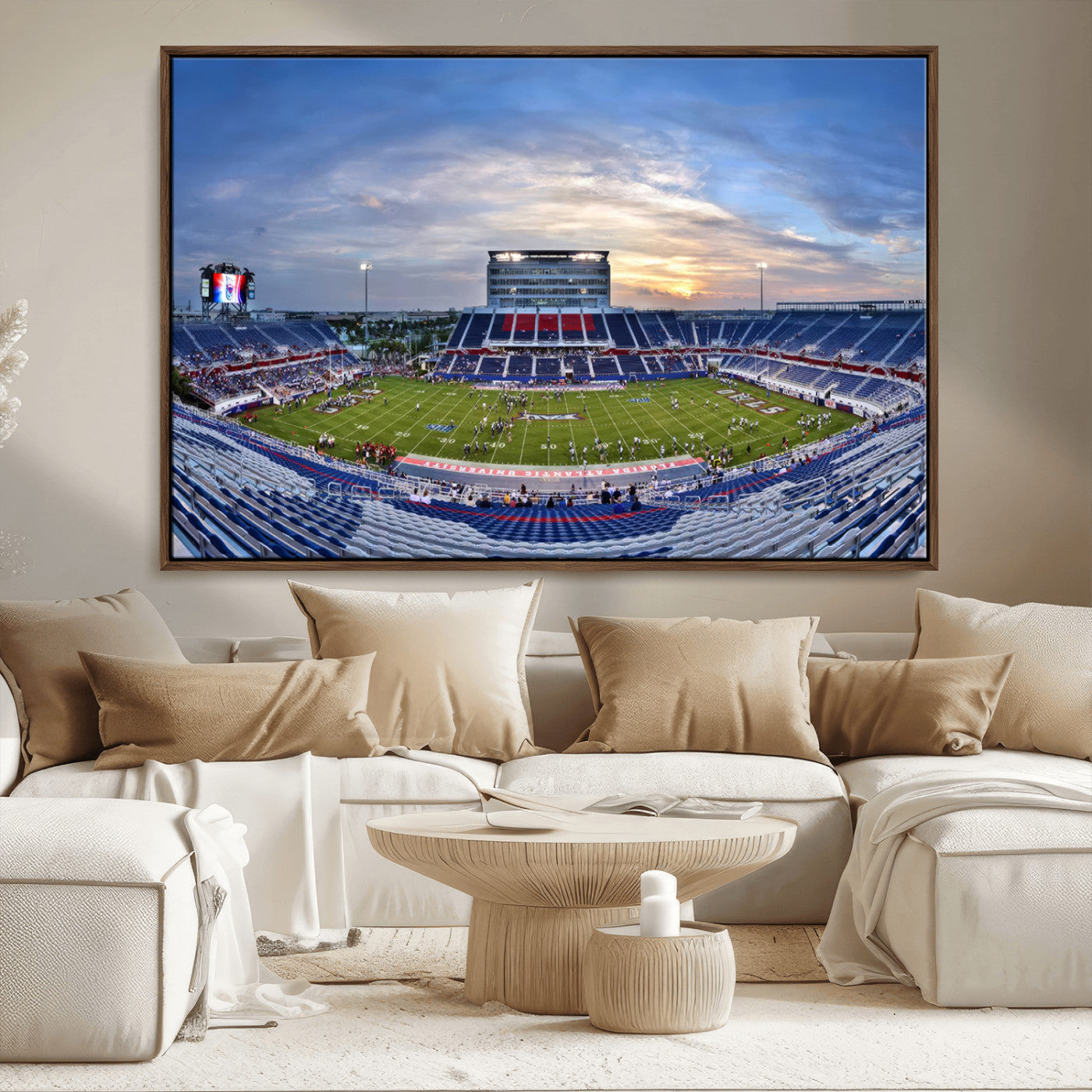 MGV-FC-36X24 - Florida Atlantic University Owls Football Team Print - Boca Raton FAU Stadium Wall Art Canvas Print