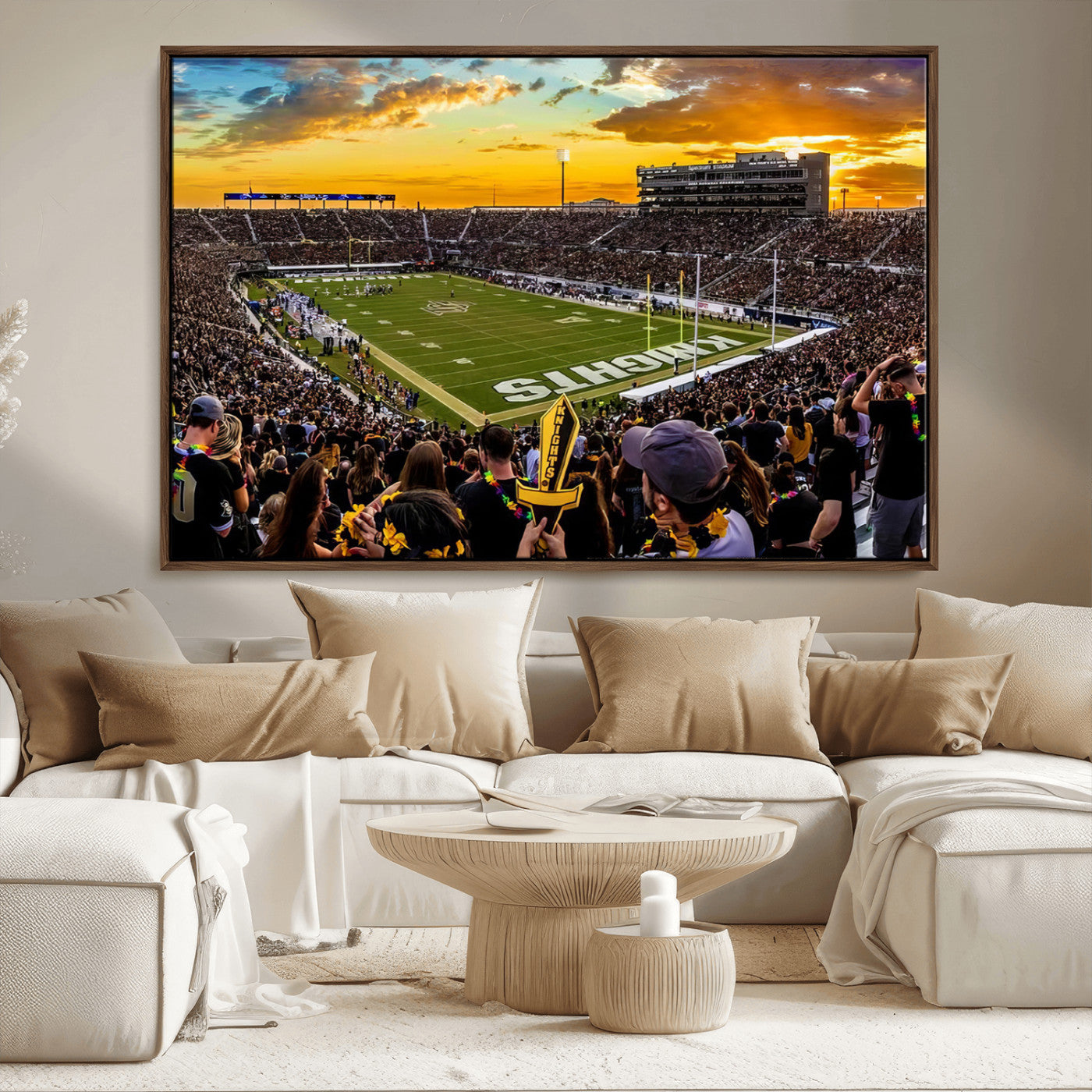 MGV-FC-36X24 - UCF Knights Football Team Print - Orlando FBC Mortgage Stadium, UCF Knights Wall Art Canvas Print