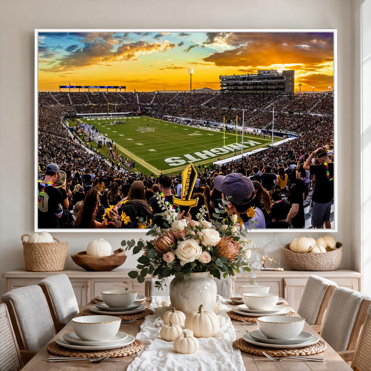 66803-MGV-CV-36X24 - UCF Knights Football Team Print - Orlando FBC Mortgage Stadium, UCF Knights Wall Art Canvas Print