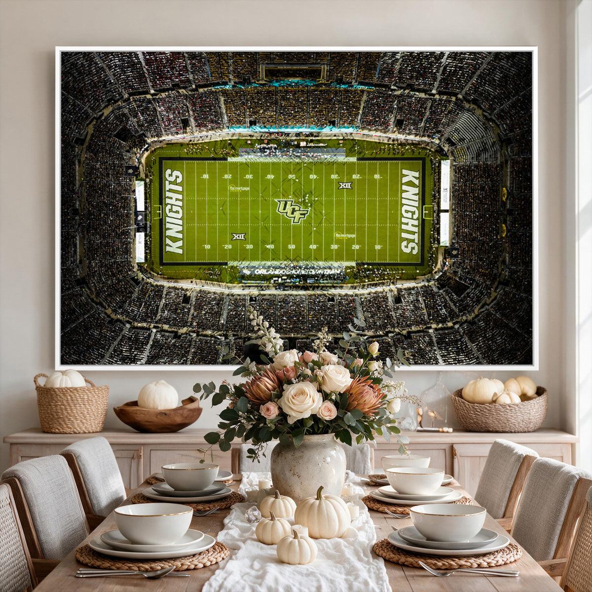58050-MGV-CV-36X24 - UCF Knights Football Team Print - Orlando FBC Mortgage Stadium Wall Art, UCF Knights Canvas Print