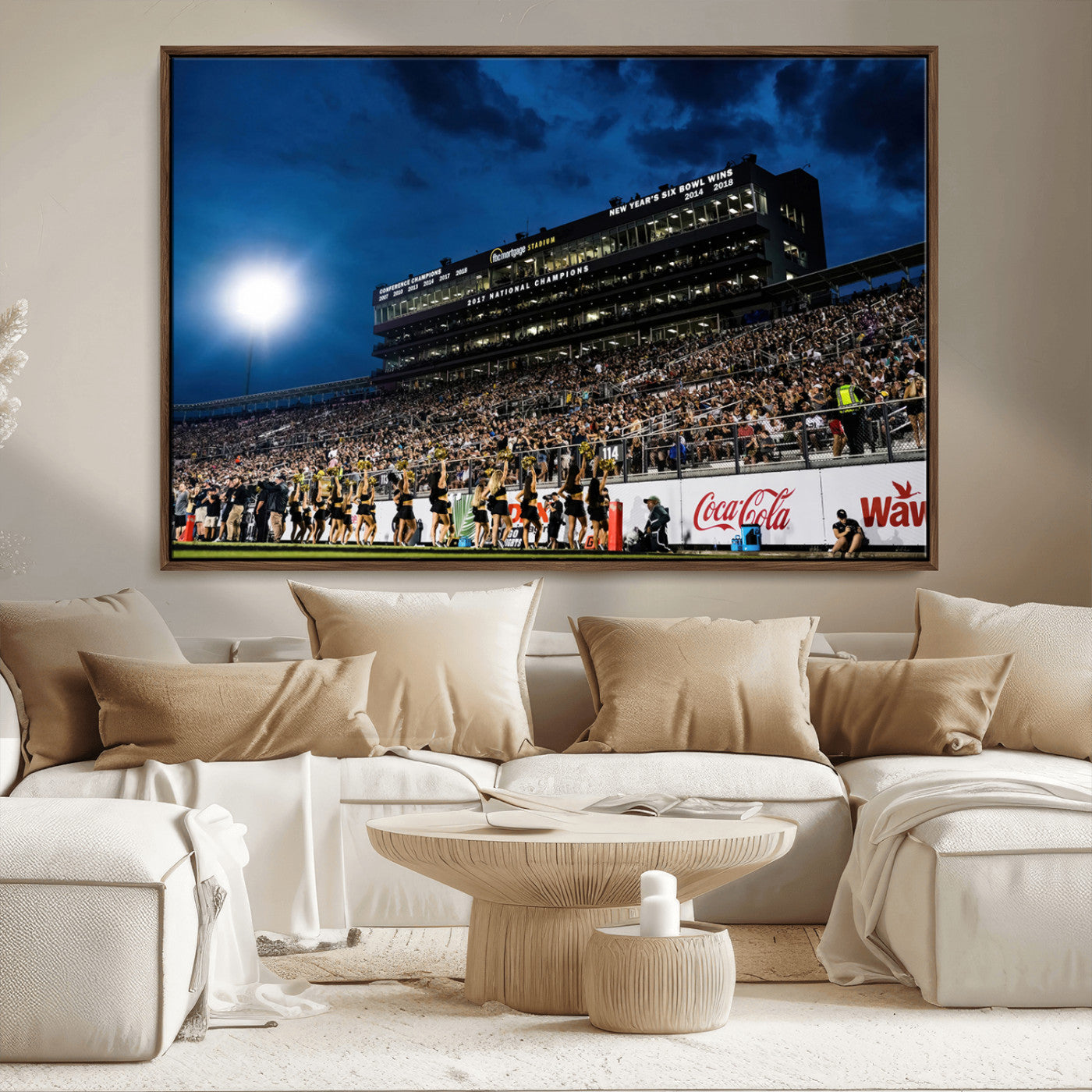 MGV-FC-36X24 - UCF Knights Football Team Print - Orlando FBC Mortgage Stadium Wall Art Canvas Print