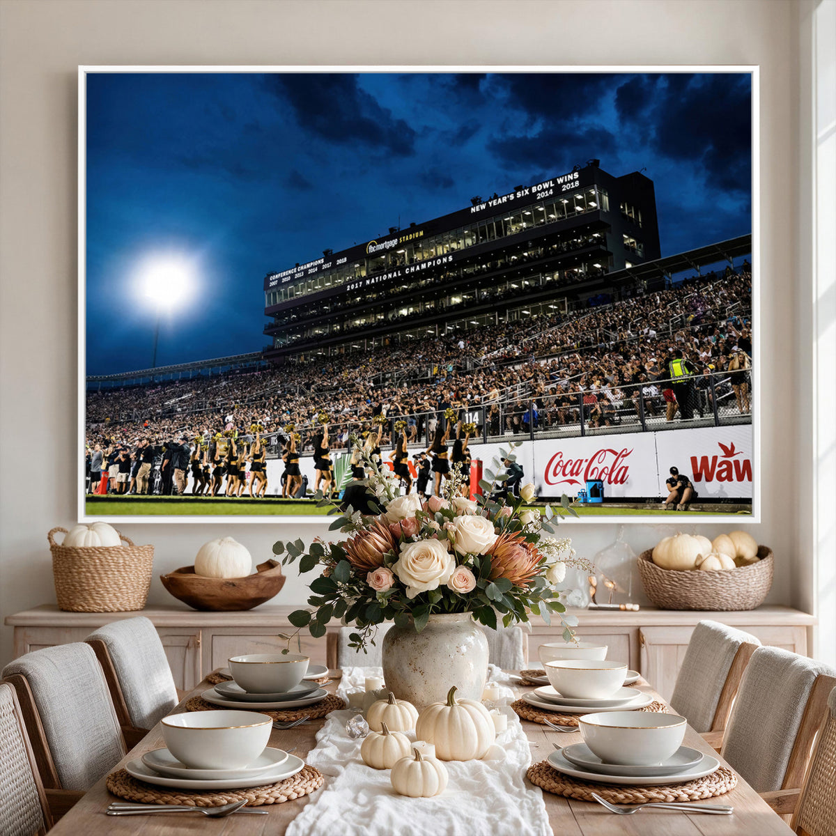 40217-MGV-CV-36X24 - UCF Knights Football Team Print - Orlando FBC Mortgage Stadium Wall Art Canvas Print