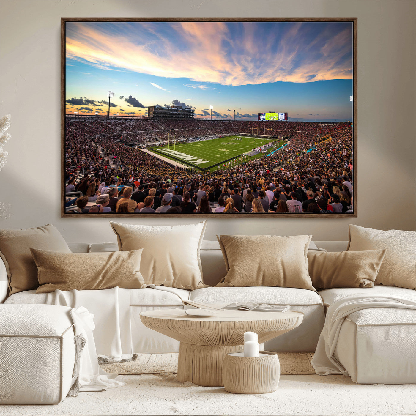 MGV-FC-36X24 - UCF Knights Football Team Print - Orlando FBC Mortgage Stadium Wall Art Canvas Print