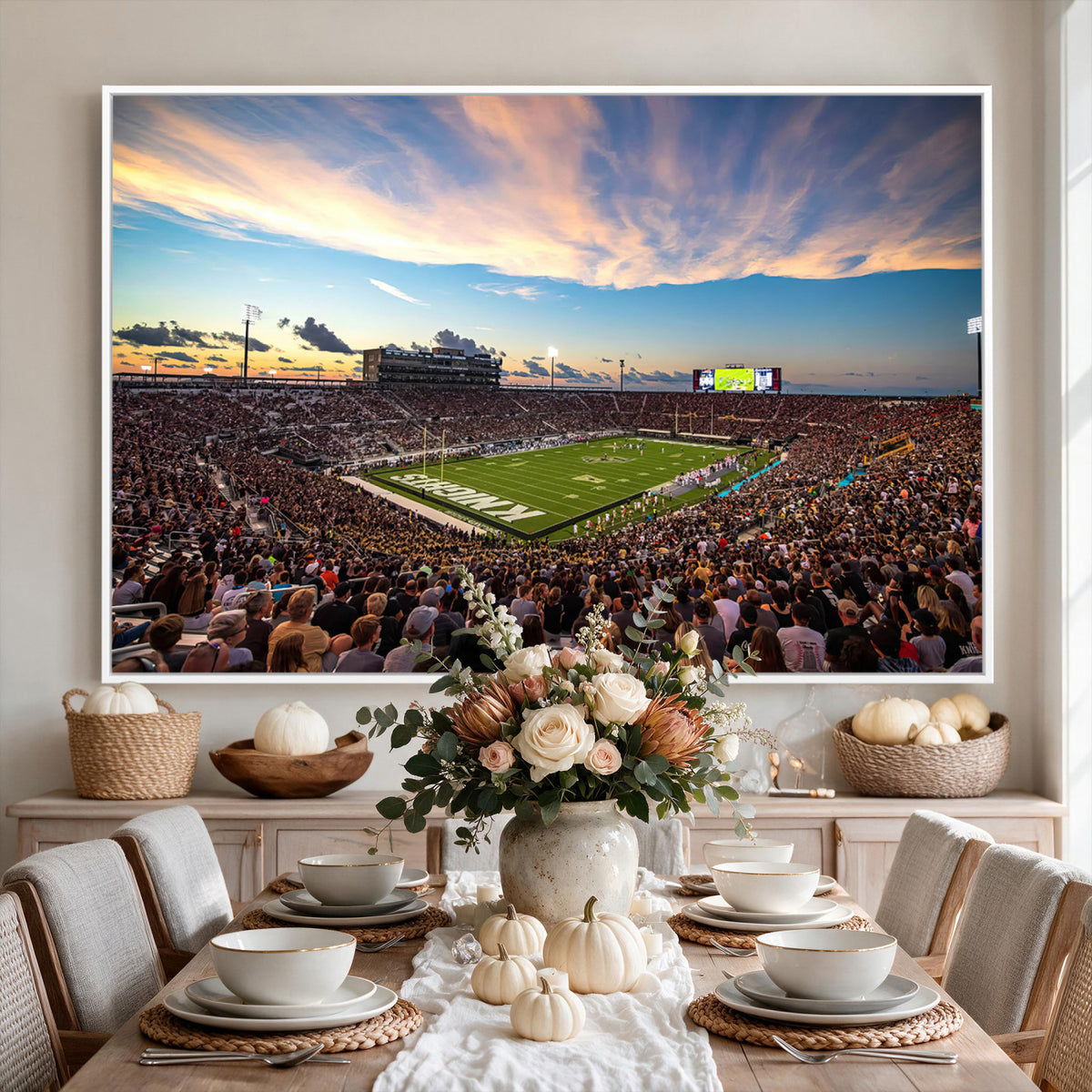 50243-MGV-CV-36X24 - UCF Knights Football Team Print - Orlando FBC Mortgage Stadium Wall Art Canvas Print