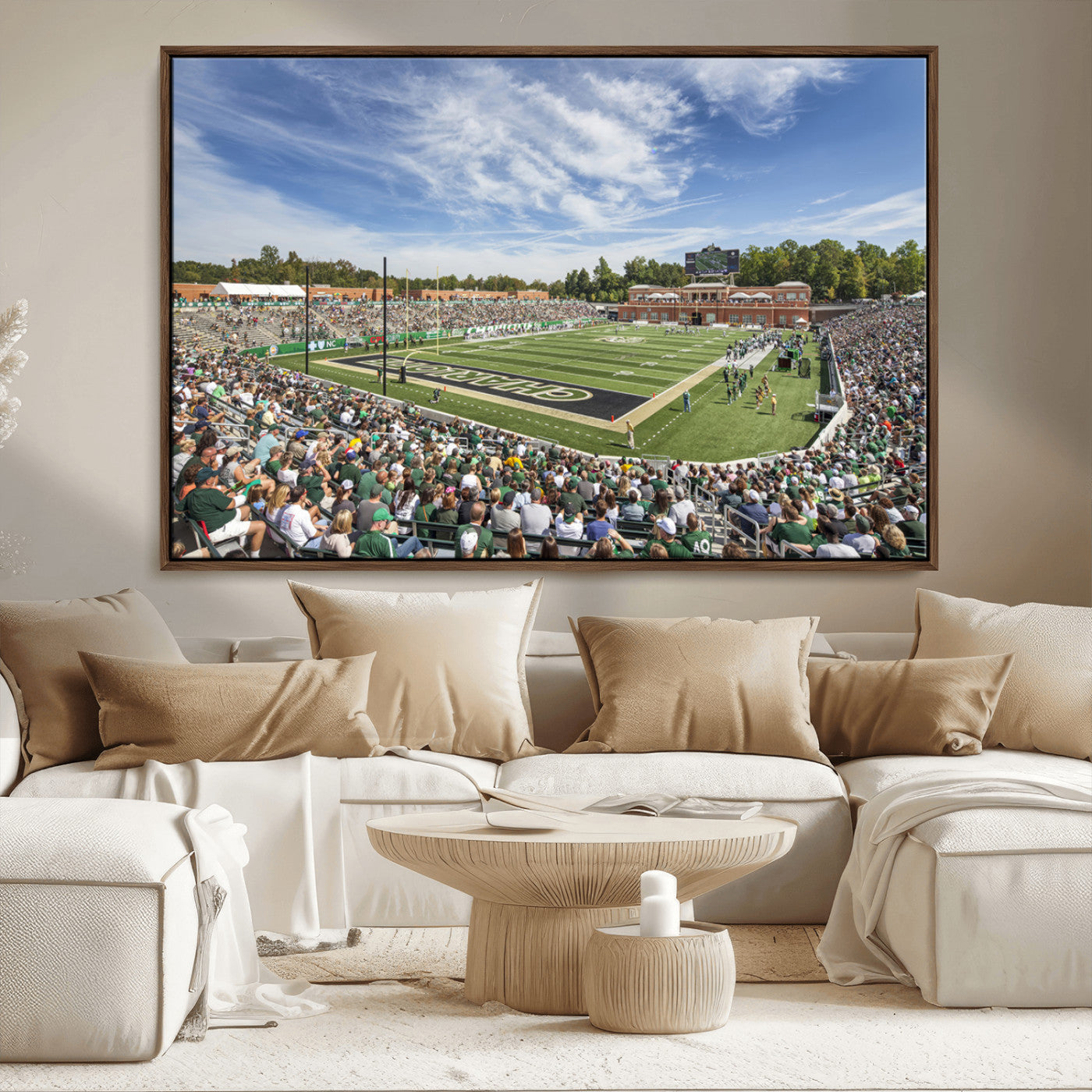 MGV-FC-36X24 - University of Charlotte 49ers Football Team Print - Charlotte Jerry Richardson Stadium Canvas Print