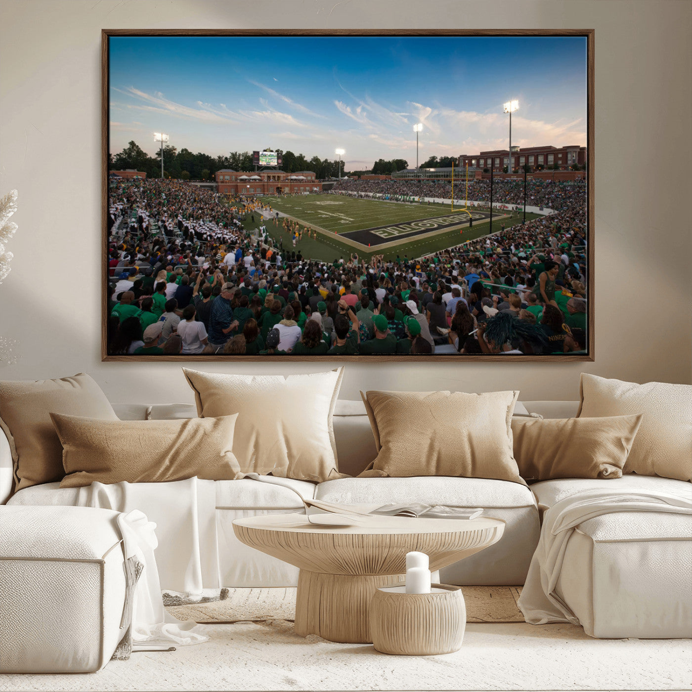 MGV-FC-36X24 - University of Charlotte 49ers Football Team Print - Charlotte Jerry Richardson Stadium Wall Art