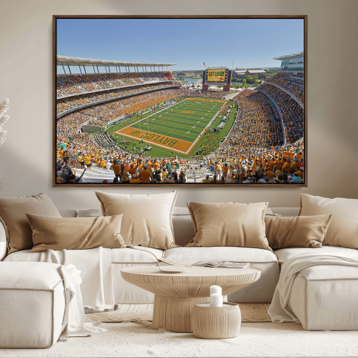 MGV-FC-36X24 - Baylor University Bears Football Team Print - Waco McLane Stadium Wall Art Canvas Print