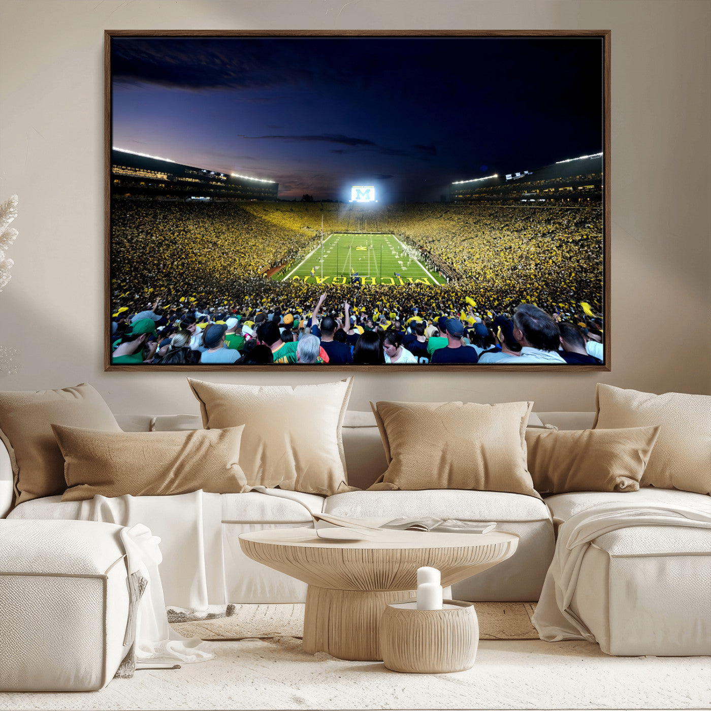 MGV-FC-36X24 - University of Michigan Wolverines Football Team Print - Ann Arbor Michigan Stadium Canvas Print
