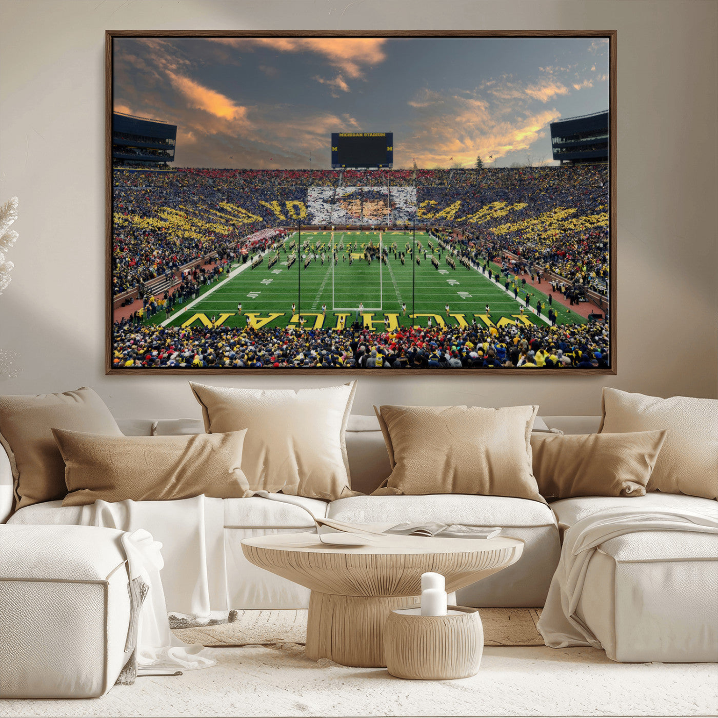 MGV-FC-36X24 - University of Michigan Wolverines Print Canvas, Football Team Print - Ann Arbor Michigan Stadium