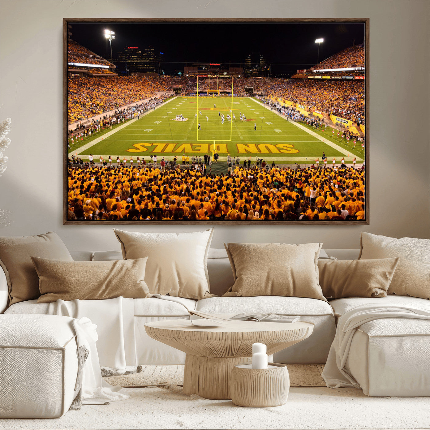 MGV-FC-36X24 - ASU Sun Devils Football Team Print - Phoenix Mountain America Stadium Wall Art Canvas Print