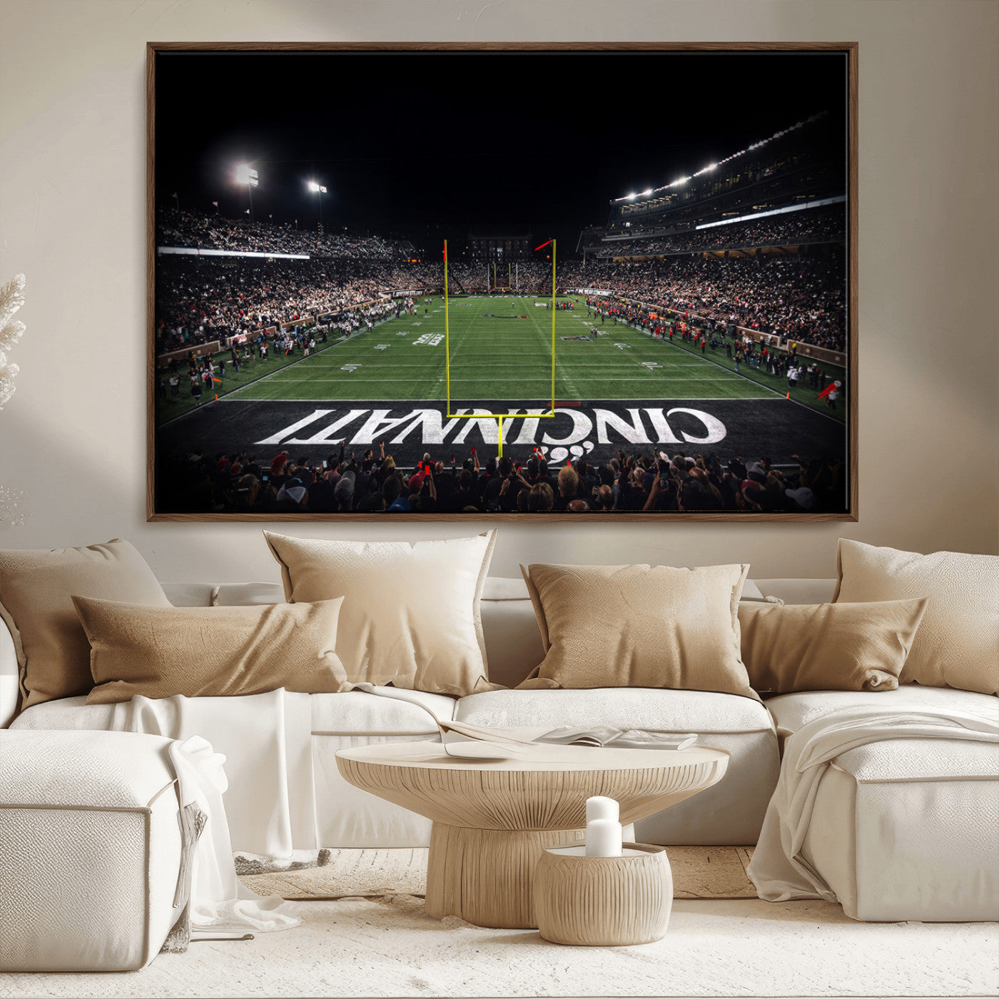 MGV-FC-36X24 - Cincinnati Bearcats Football Team Print - Nippert Stadium Wall Art Canvas Print