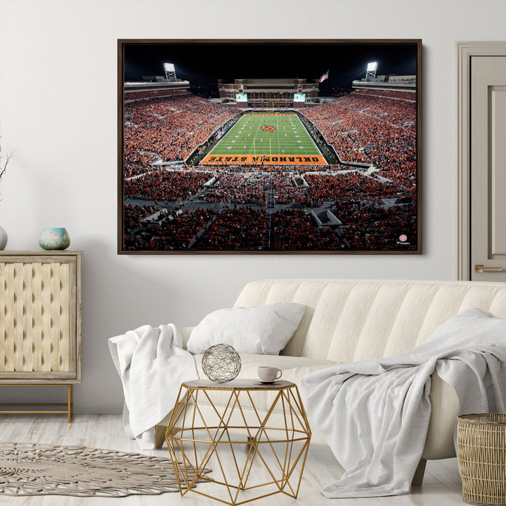Oklahoma State Cowboys Canvas Print, Football Team Print - Stillwater Boone Pickens Stadium Wall Art Canvas Print