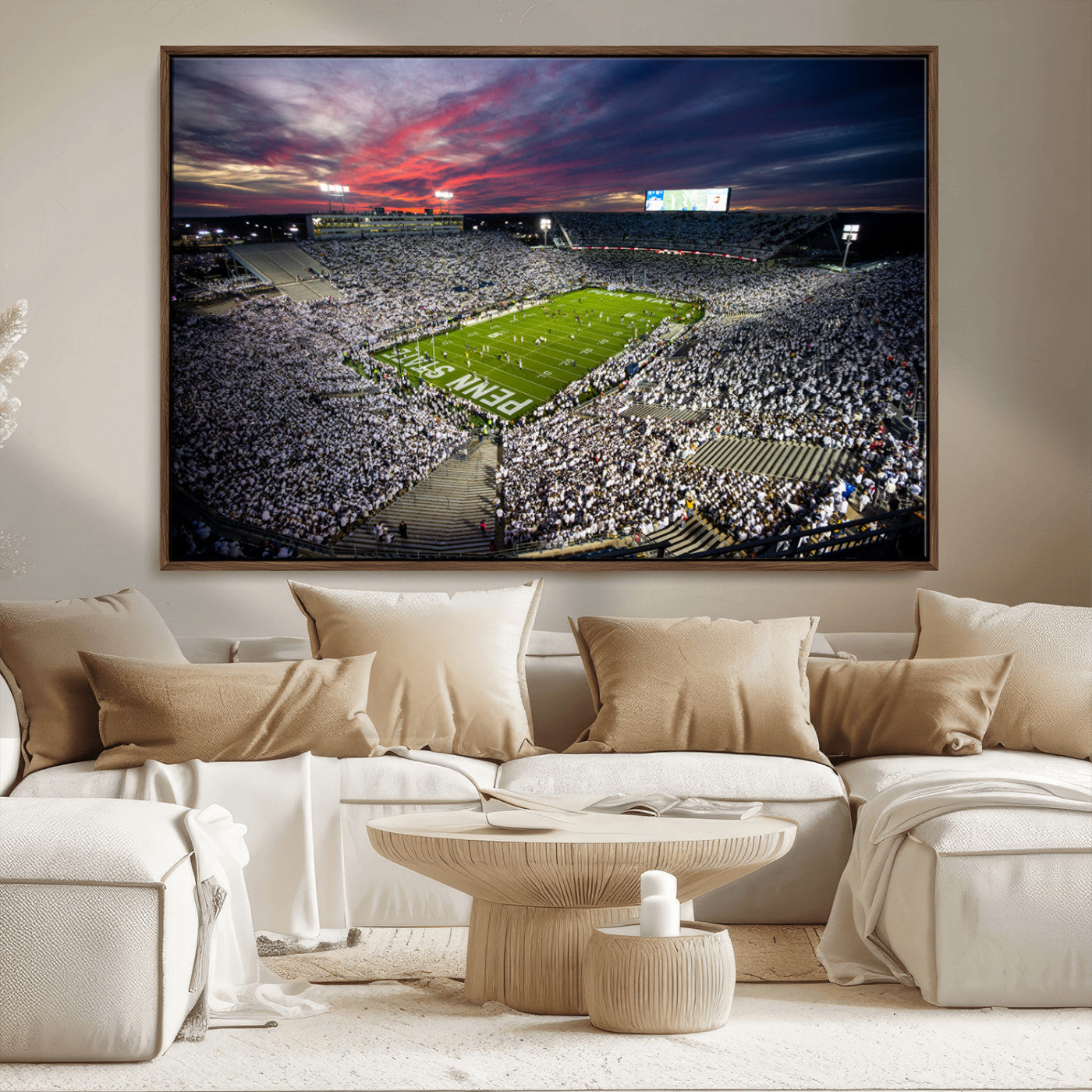 MGV-FC-36X24 - Penn State Nittany Lions Football Team Print - University Park Beaver Stadium Art Canvas Print