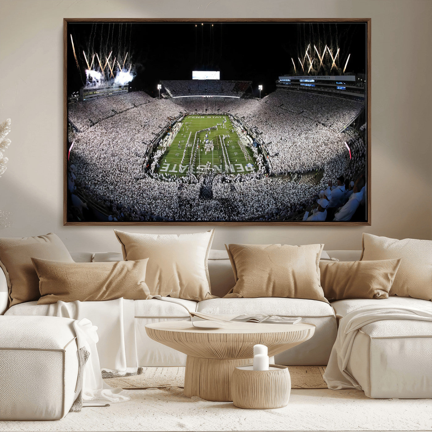 84537-MGV-FC-36X24_Walnut-Penn State Beaver Stadium Canvas Wall Art - Nittany Lions Football Print