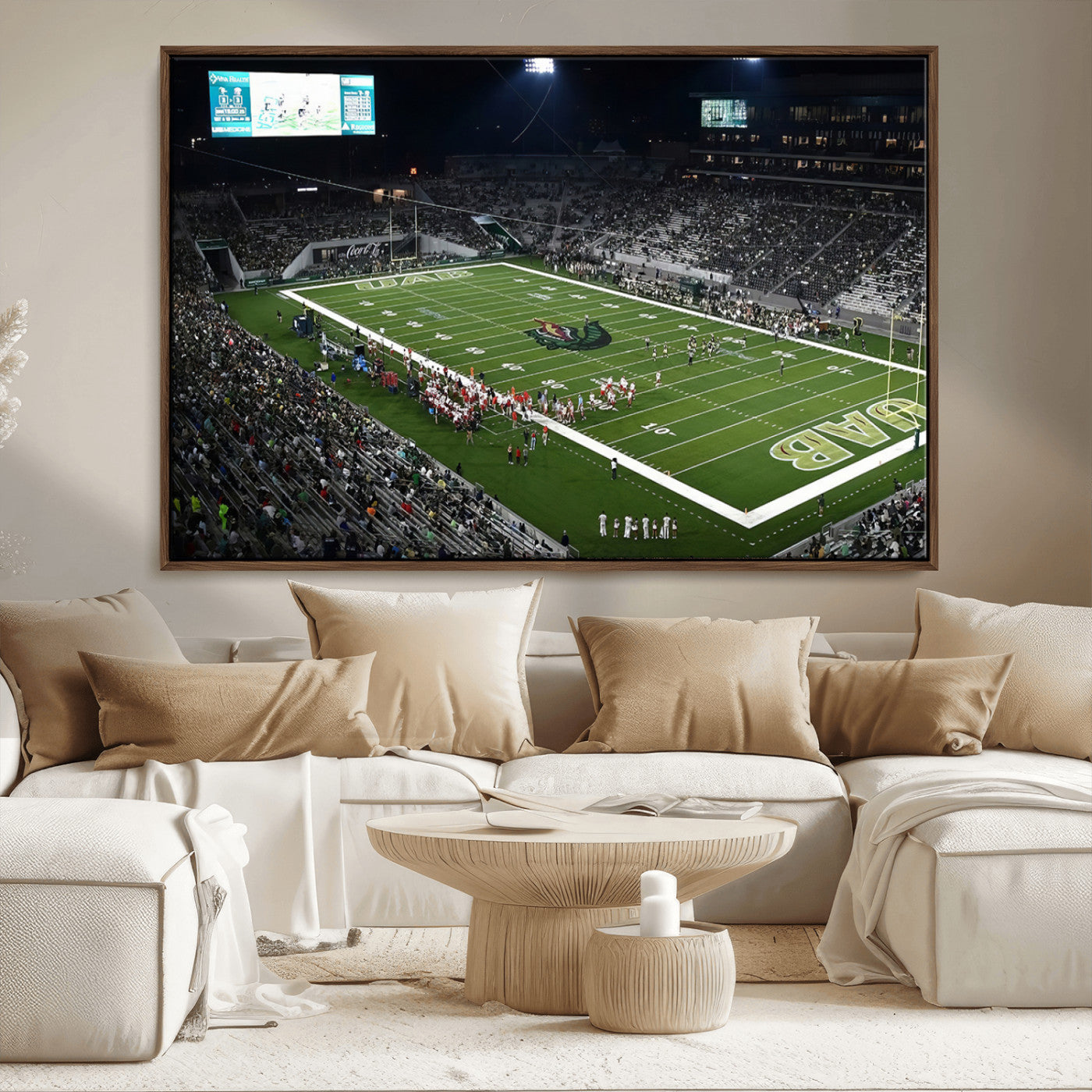 MGV-FC-36X24 - UAB Blazers Football Team Print - Birmingham Protective Stadium Wall Art Canvas Print
