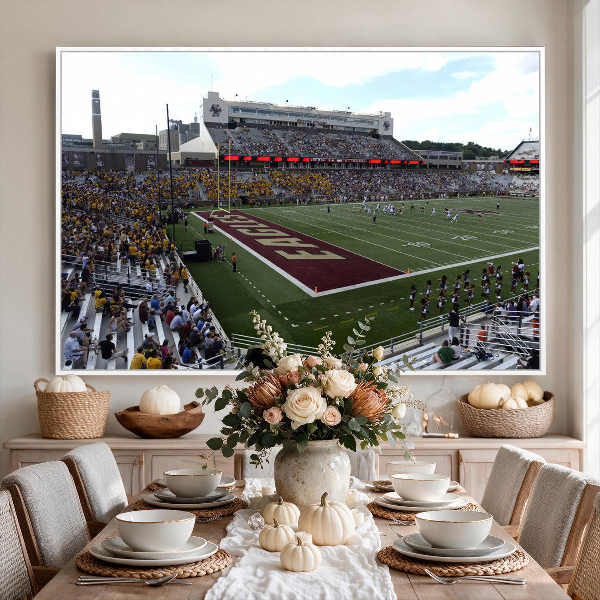 61503-MGV-CV-36X24 - Boston College Eagles Football Team Print - Boston Alumni Stadium Wall Art Canvas Print