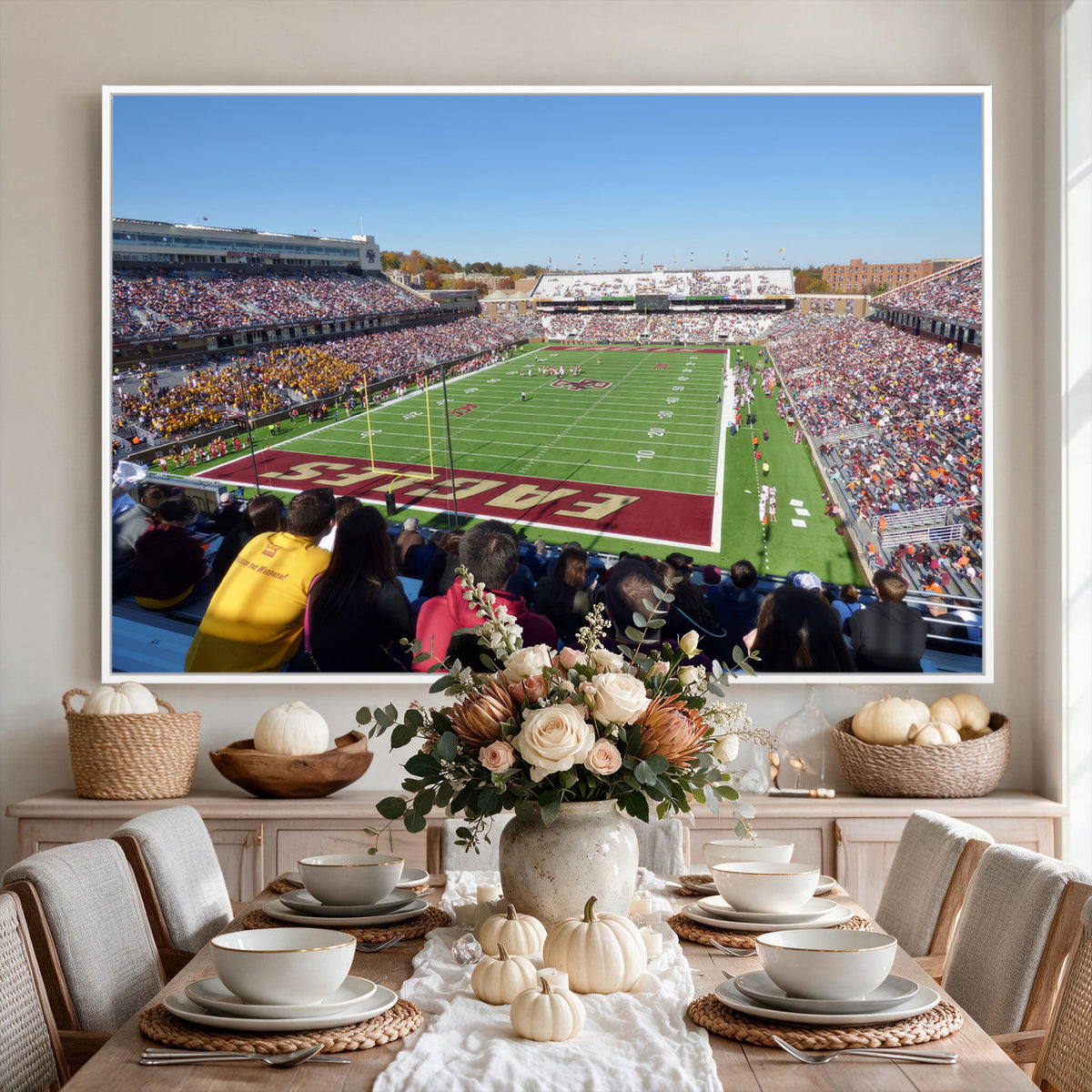 78117-MGV-CV-36X24 - Boston College Eagles Football Team Print - Boston Alumni Stadium Wall Art Canvas Print