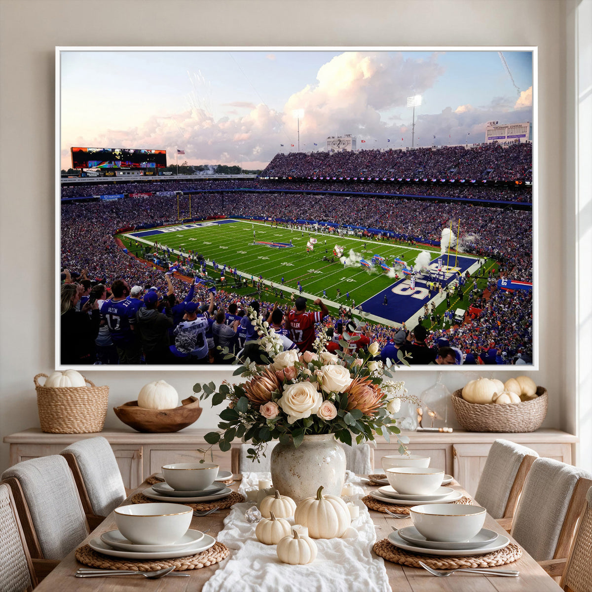 64066-MGV-CV-36X24 - Buffalo Bills Football Team Print - Buffalo Highmark Stadium Wall Art Canvas Print