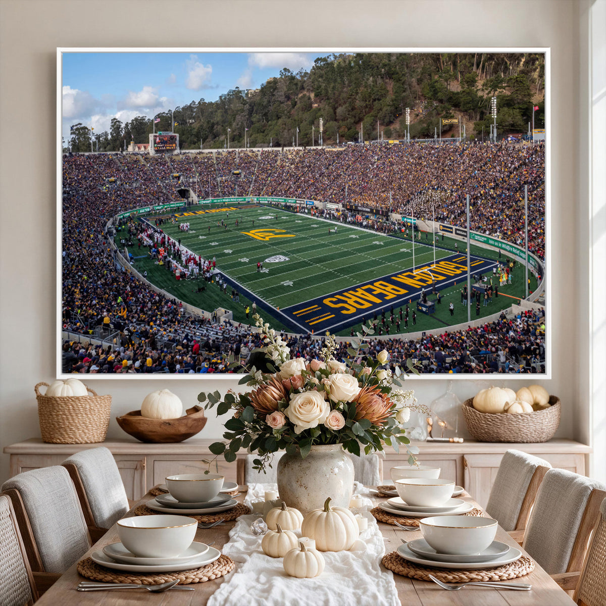 38054-MGV-CV-36X24 - University of California Golden Bears Football Team Print - Berkeley California Memorial Stadium Art