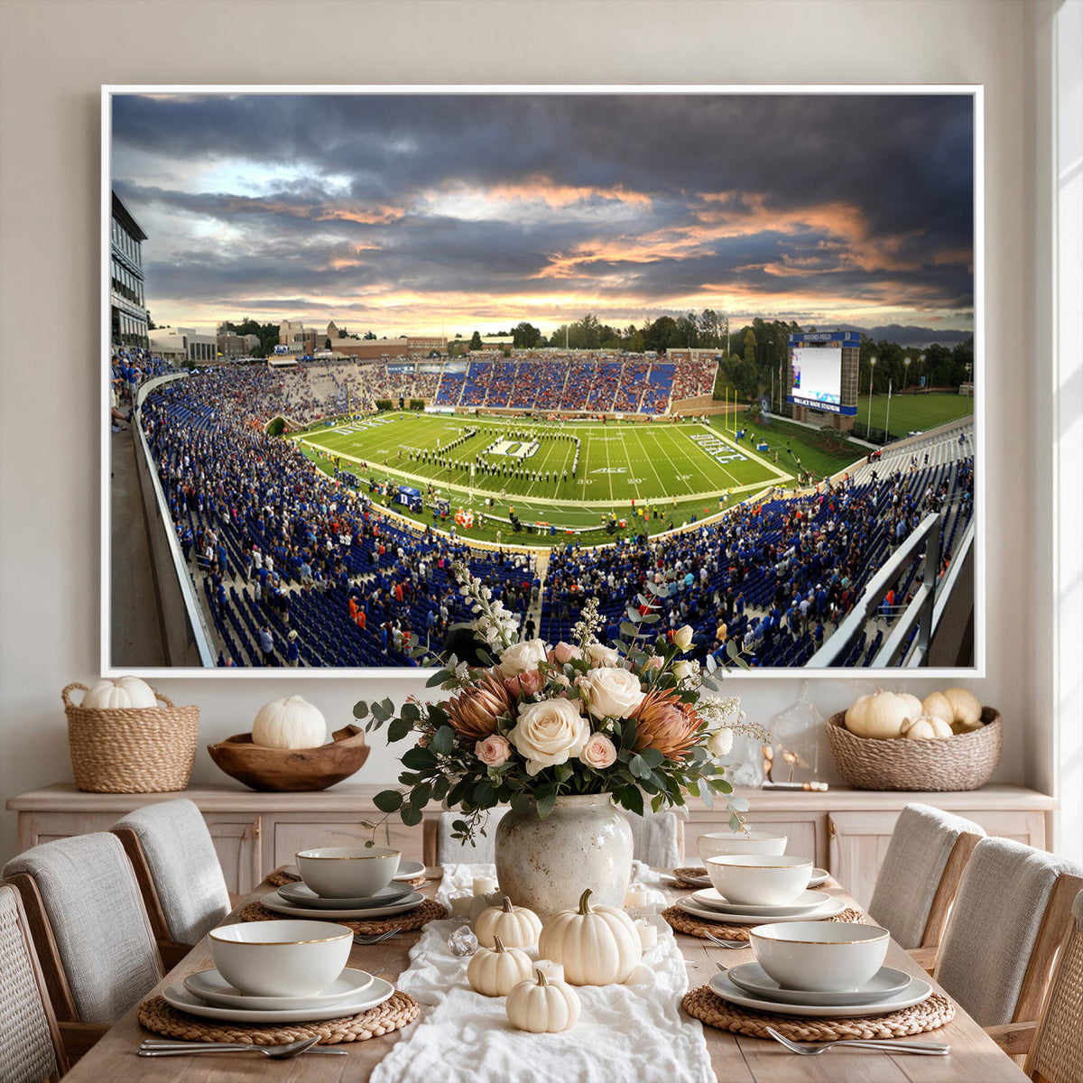 60433-MGV-CV-36X24 - Duke University Blue Devils Football Team Print, Durham